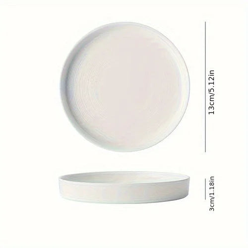 Luxury Oval Nordic White Ceramic Dinner Plate LUNESCAPE