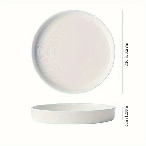 Luxury Oval Nordic White Ceramic Dinner Plate LUNESCAPE