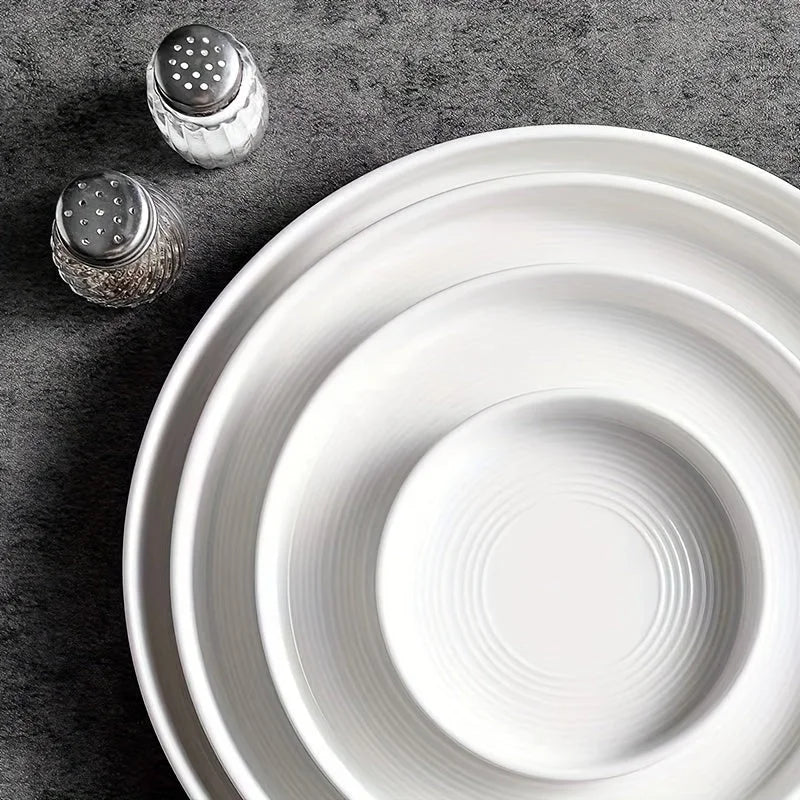 Luxury Oval Nordic White Ceramic Dinner Plate LUNESCAPE