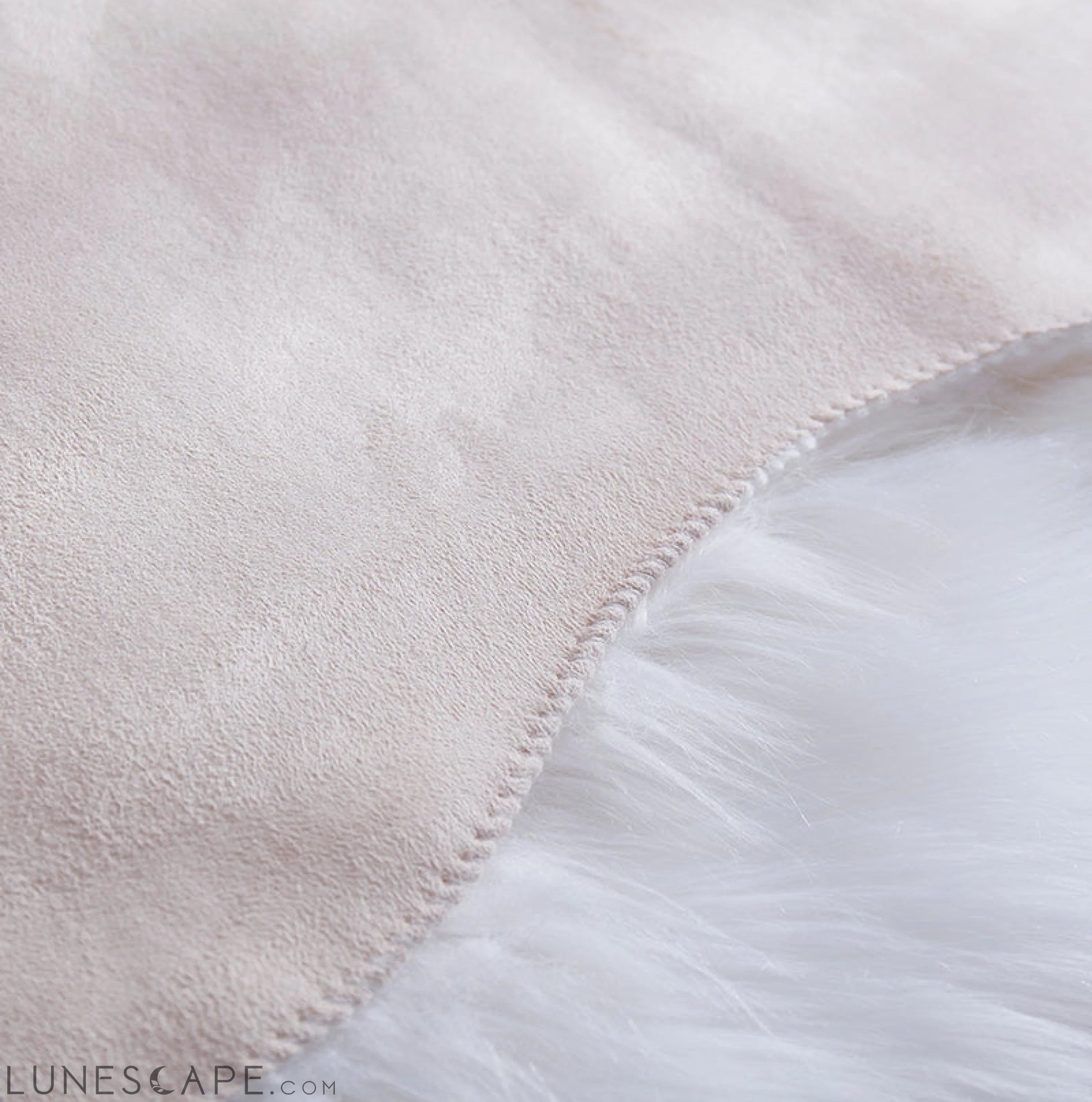 Luxury White Faux Fur Decorative Rug 28" x 39" LUNESCAPE