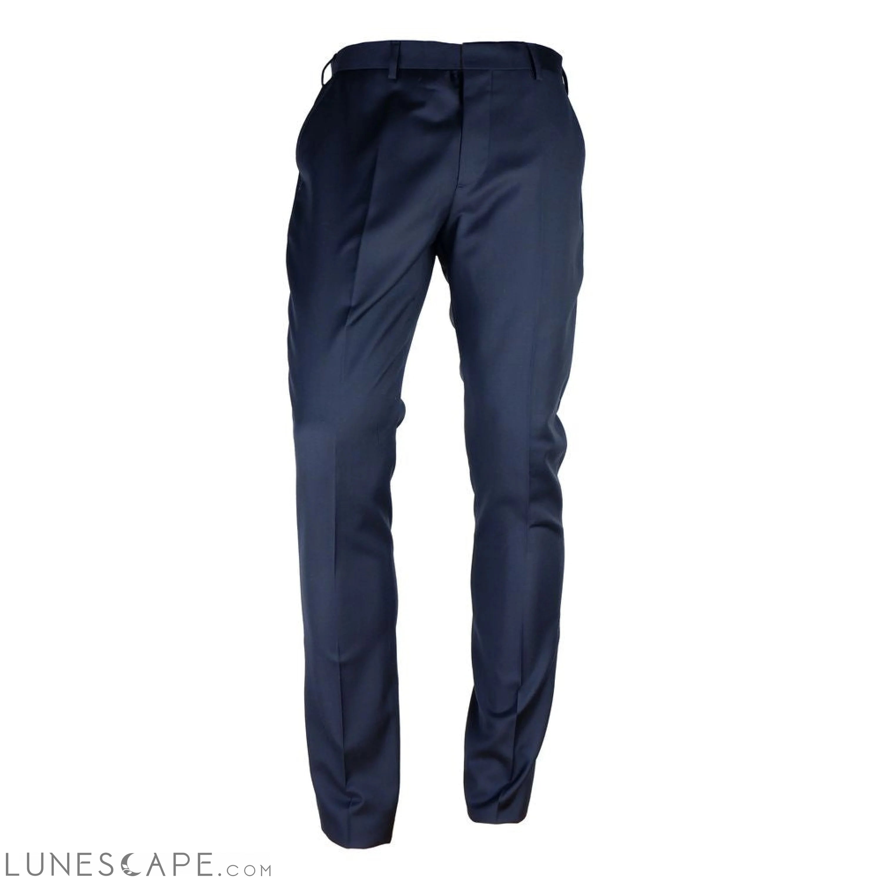 Made in Italy Blue Wool Men's Trousers LUNESCAPE
