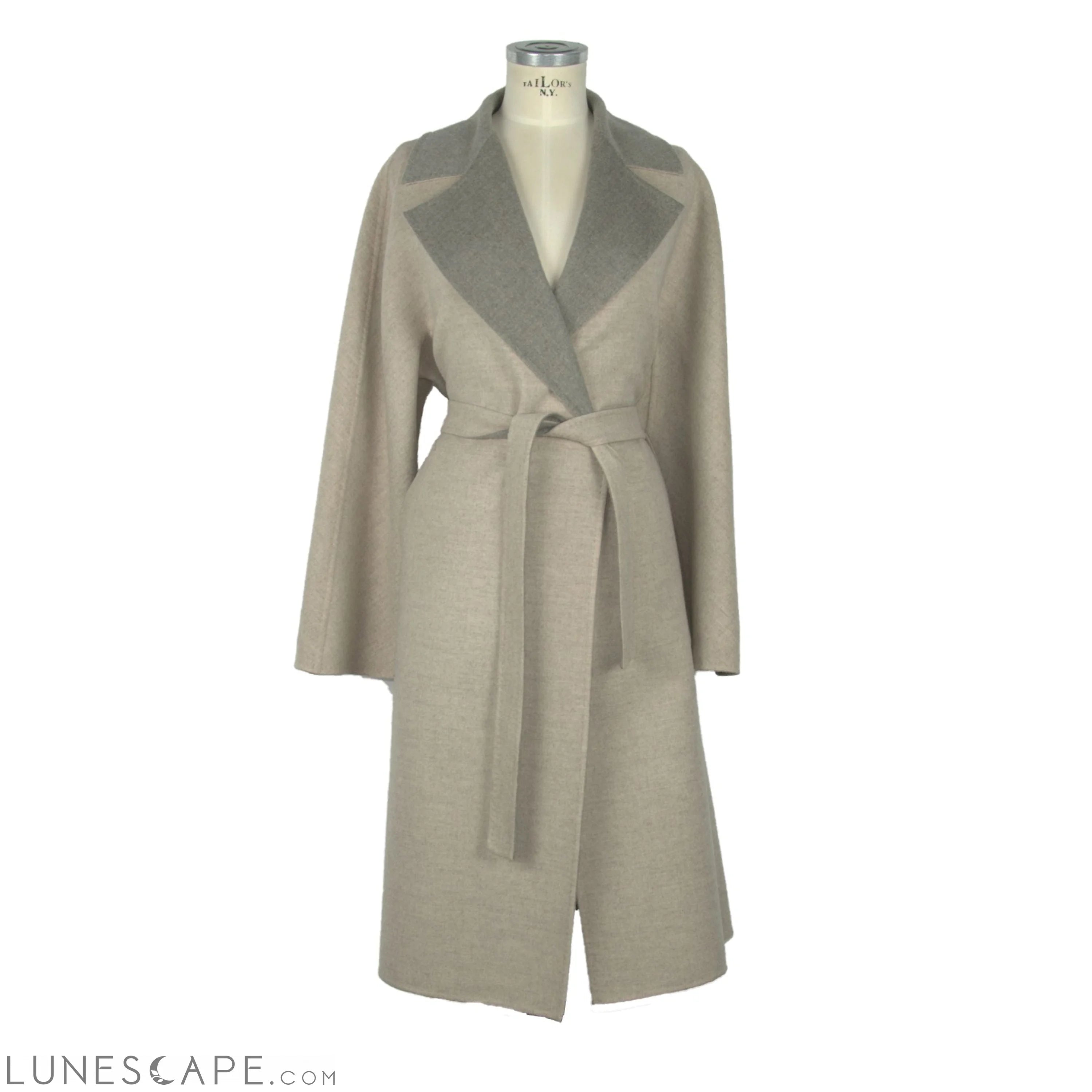 Lunescape Made in Italy Elegant Italian Virgin Wool Coat LUNESCAPE