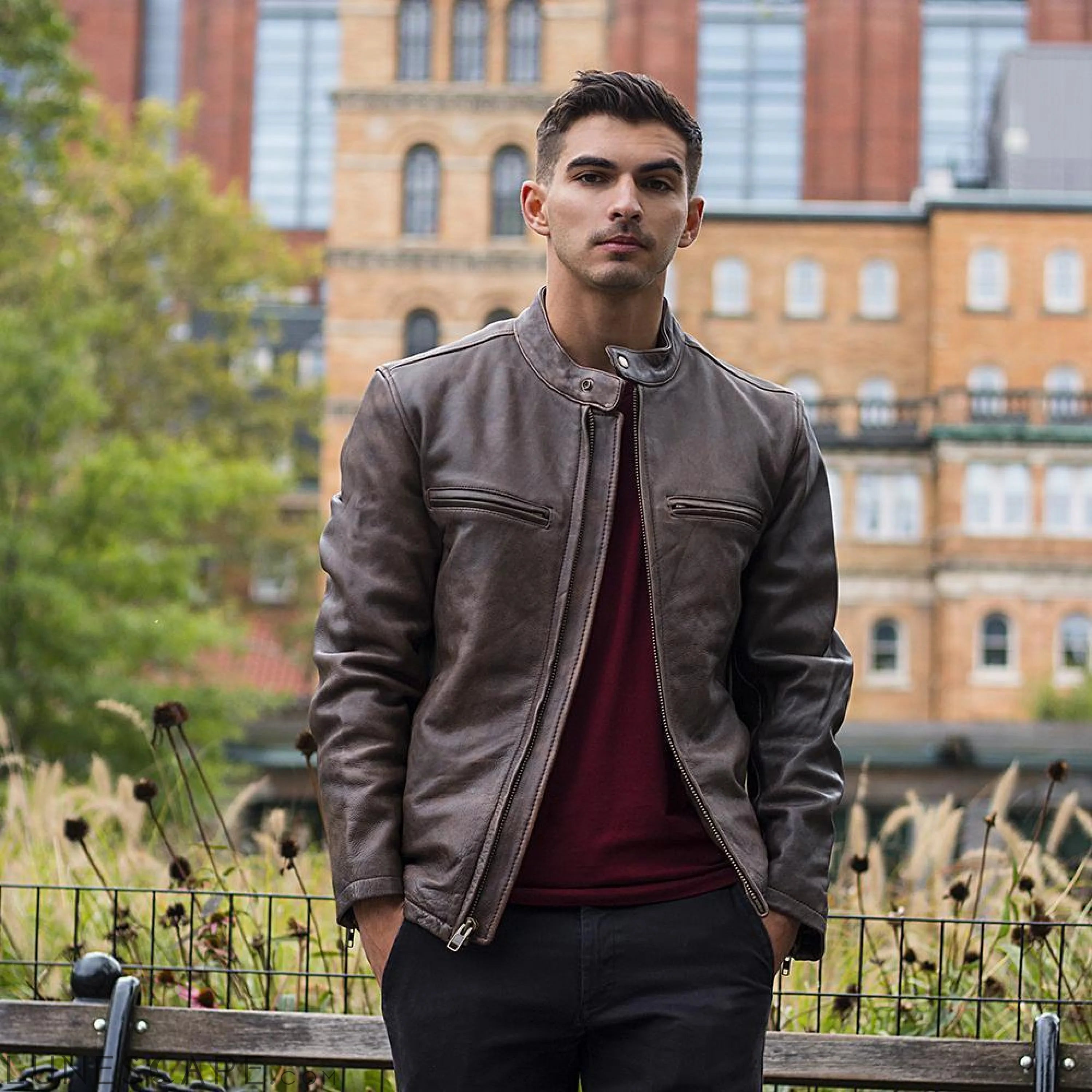 Maine - Men's Leather Jacket LUNESCAPE