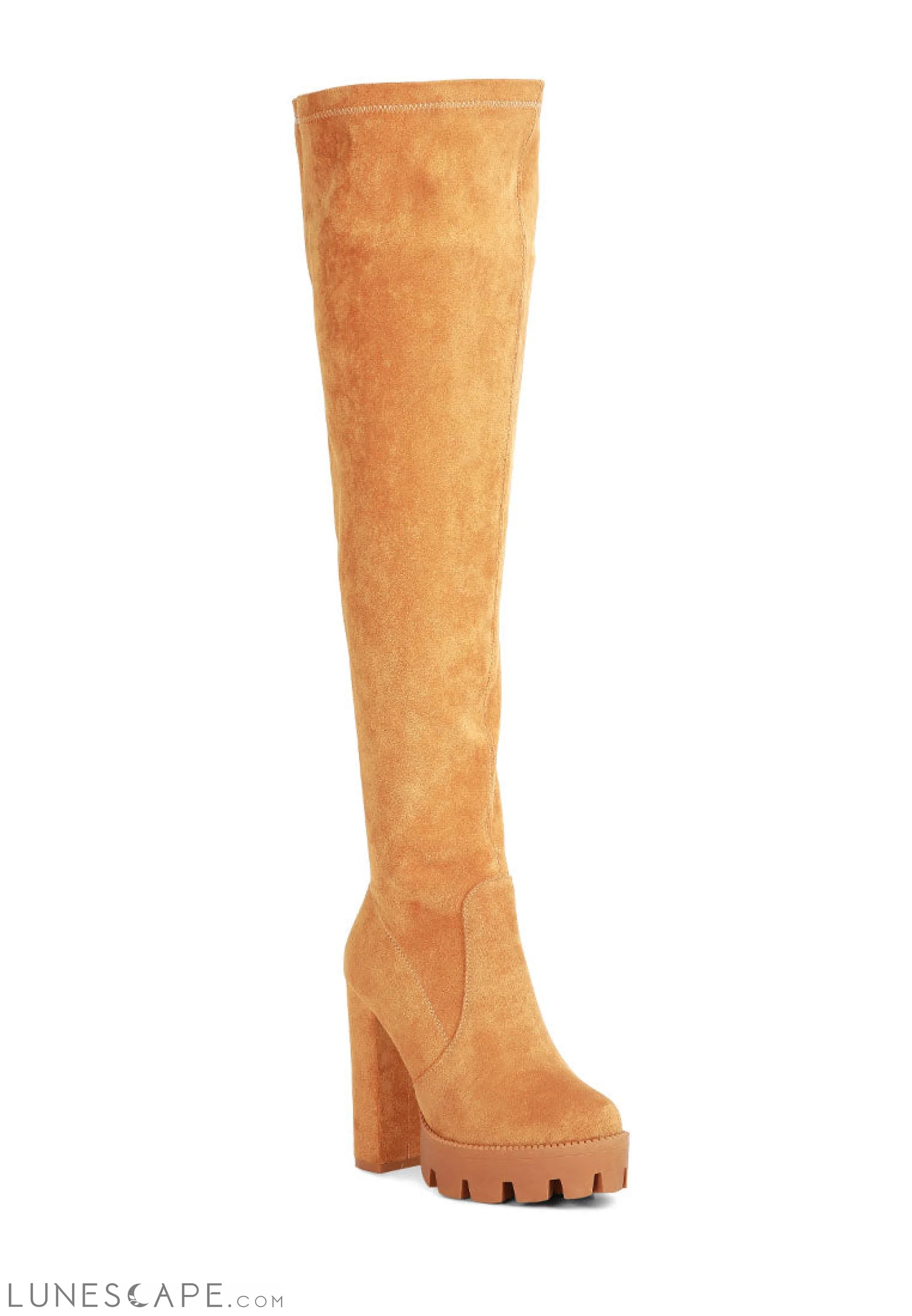 Maple Faux Suede Long Boots LUNESCAPE