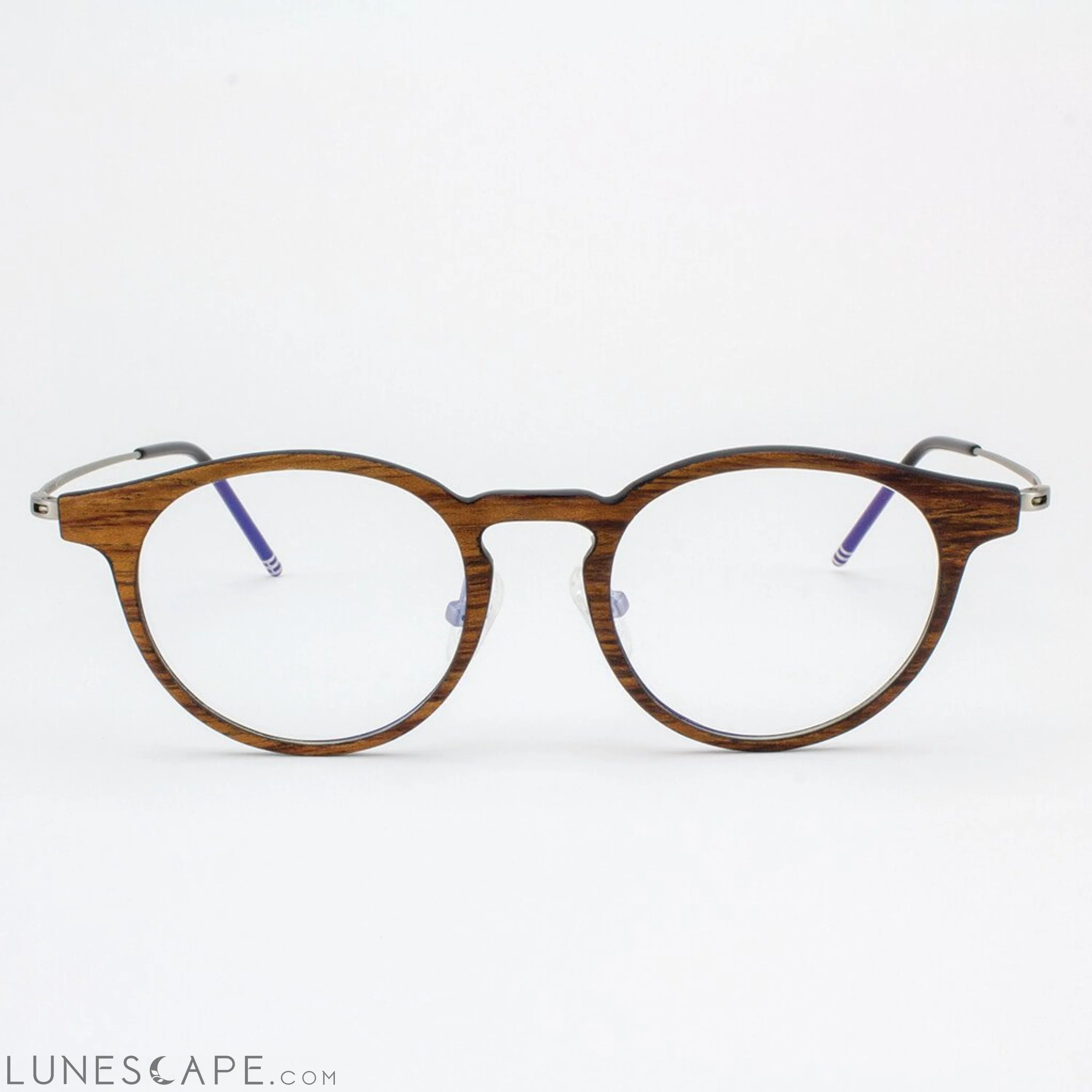 Marion - Featherlight Titanium & Wood Eyeglasses LUNESCAPE