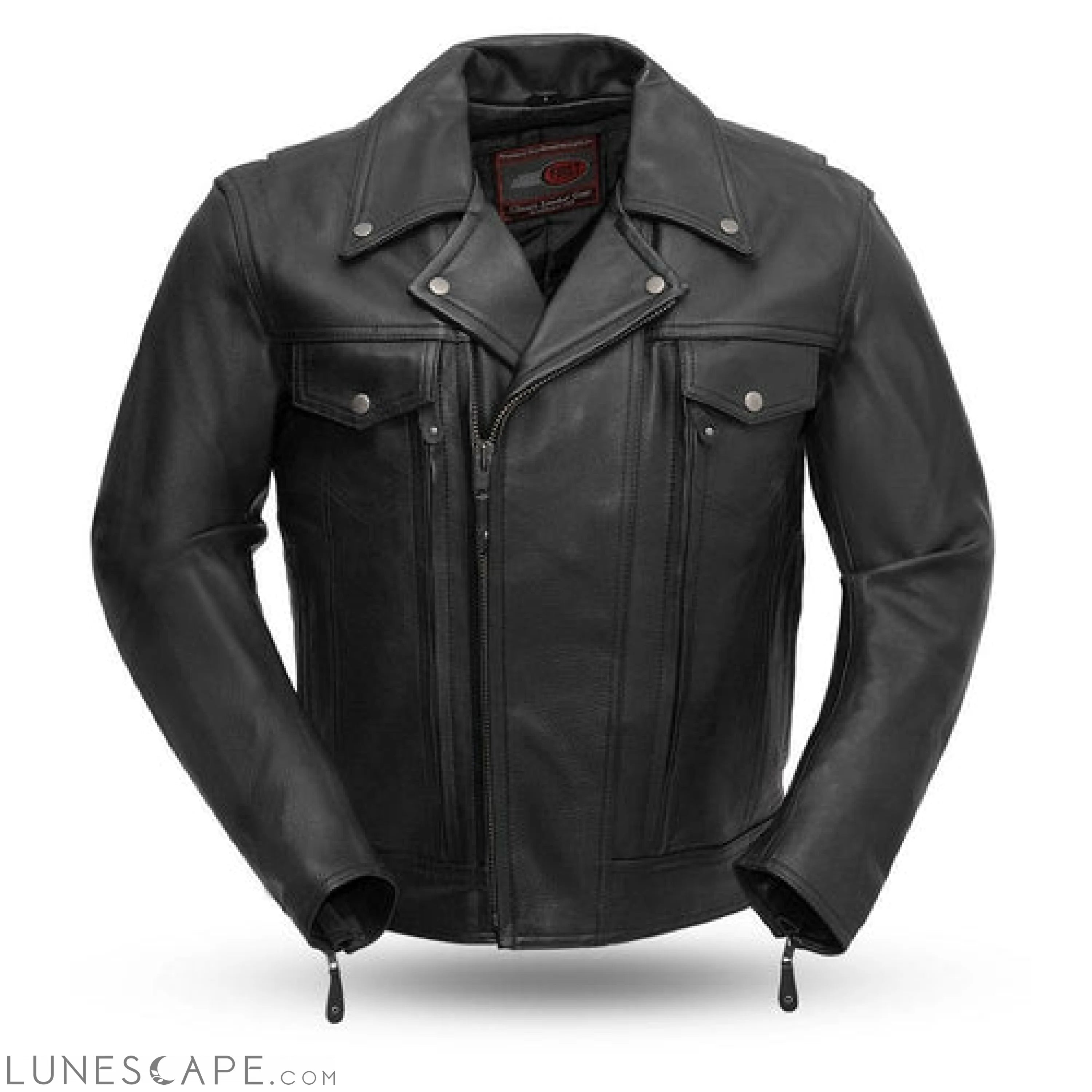 Mastermind - Men's Leather Motorcycle Jacket LUNESCAPE