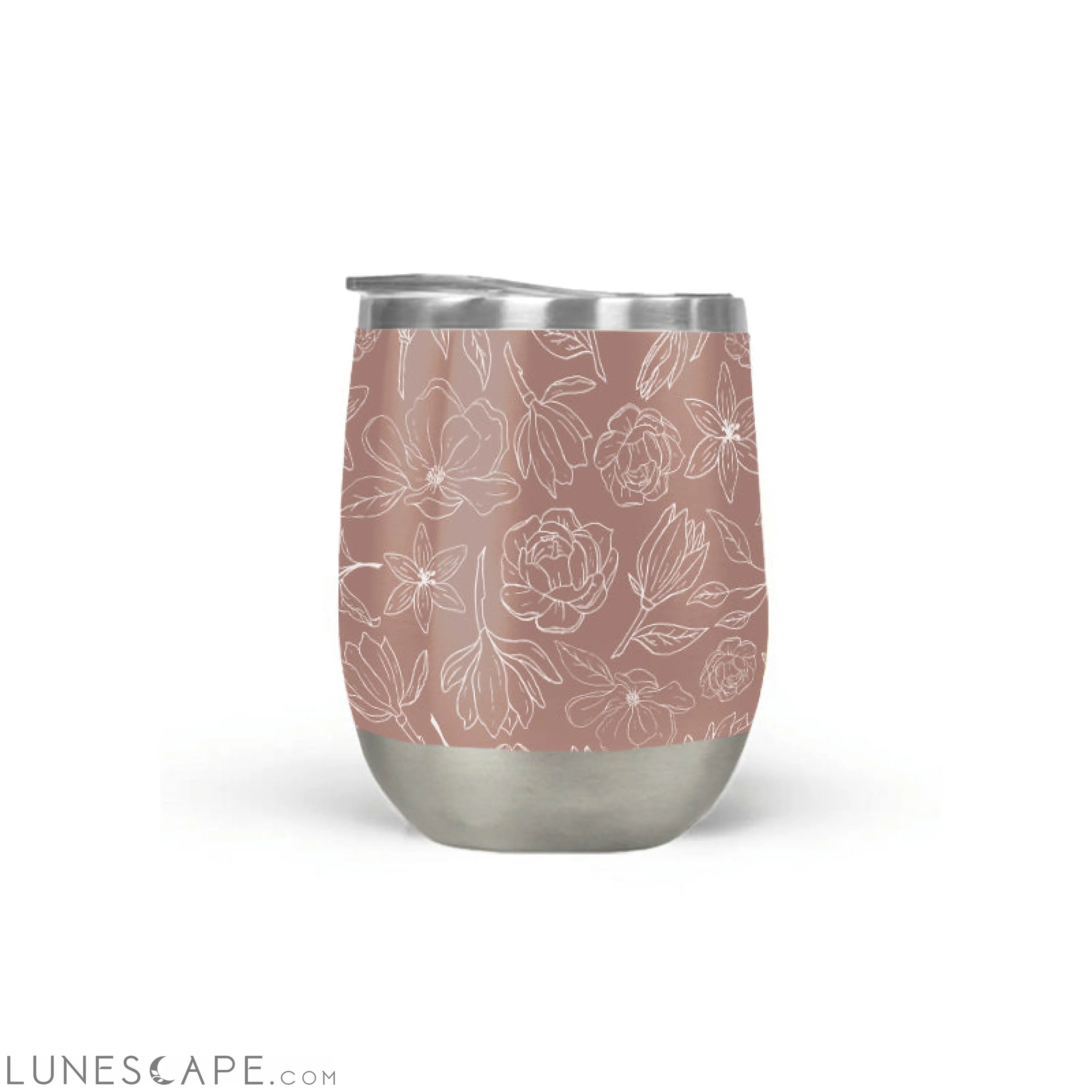 Mauve Magnolia Wine Tumbler LUNESCAPE