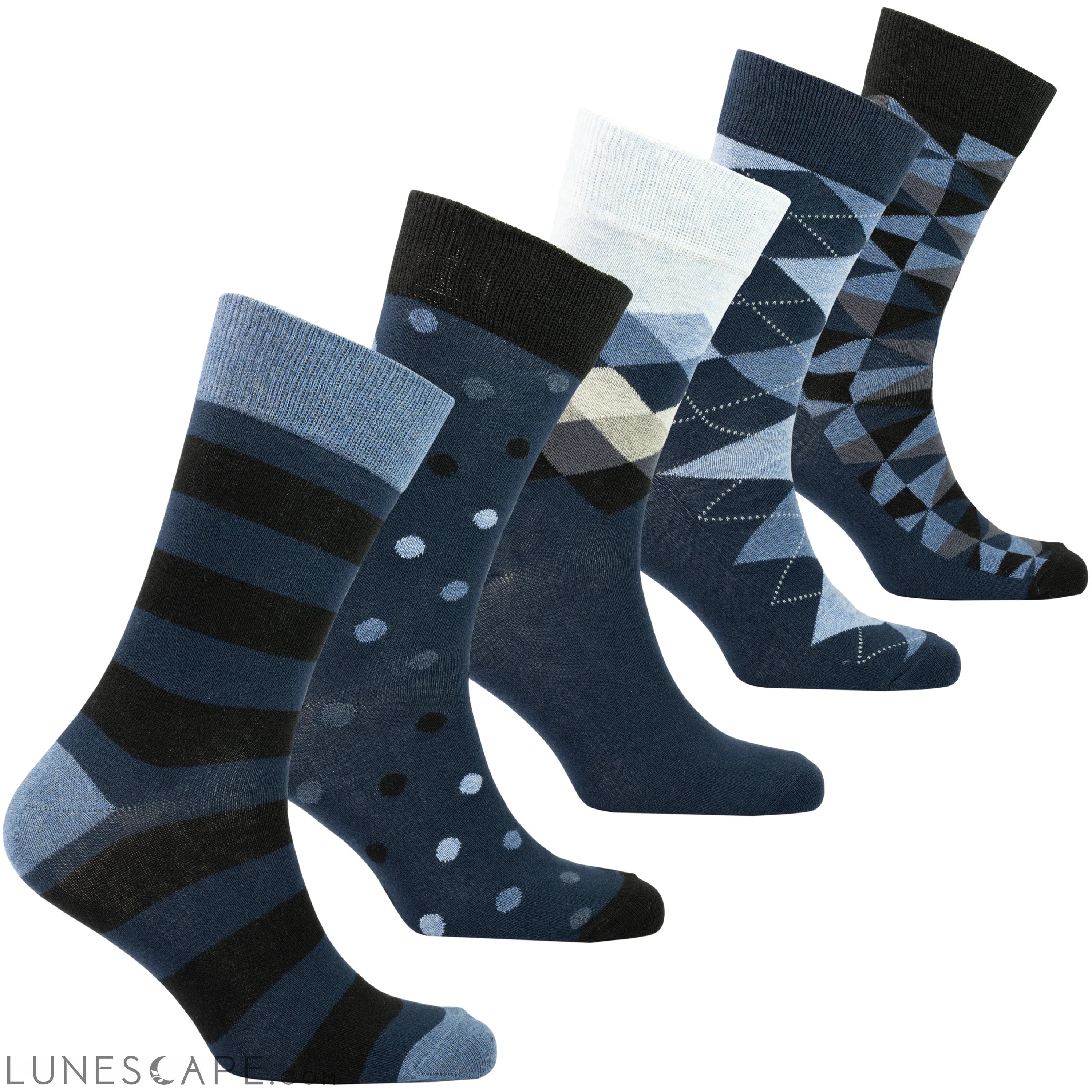 Men's Azure Mix Set Socks LUNESCAPE