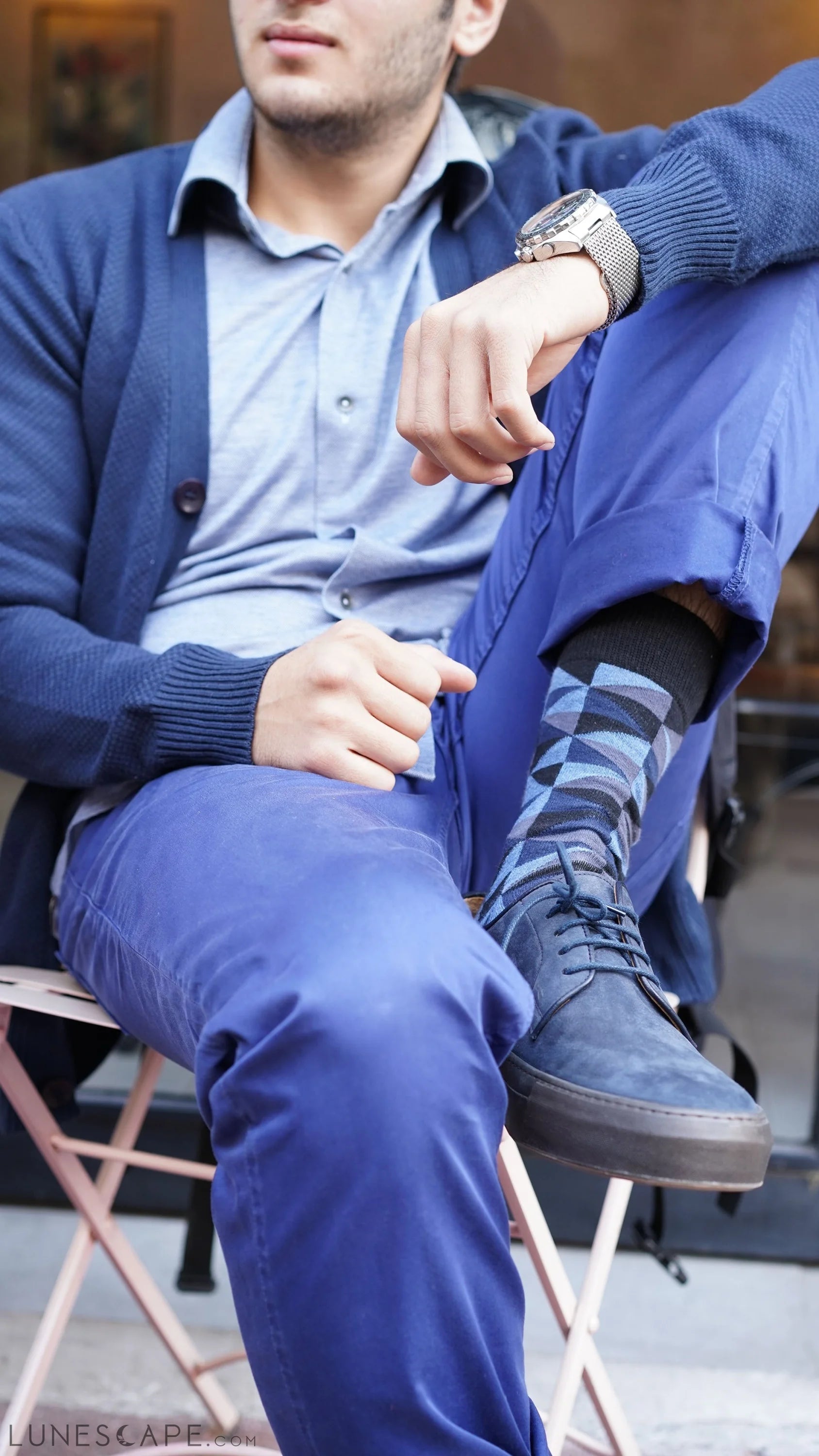 Men's Azure Mix Set Socks LUNESCAPE