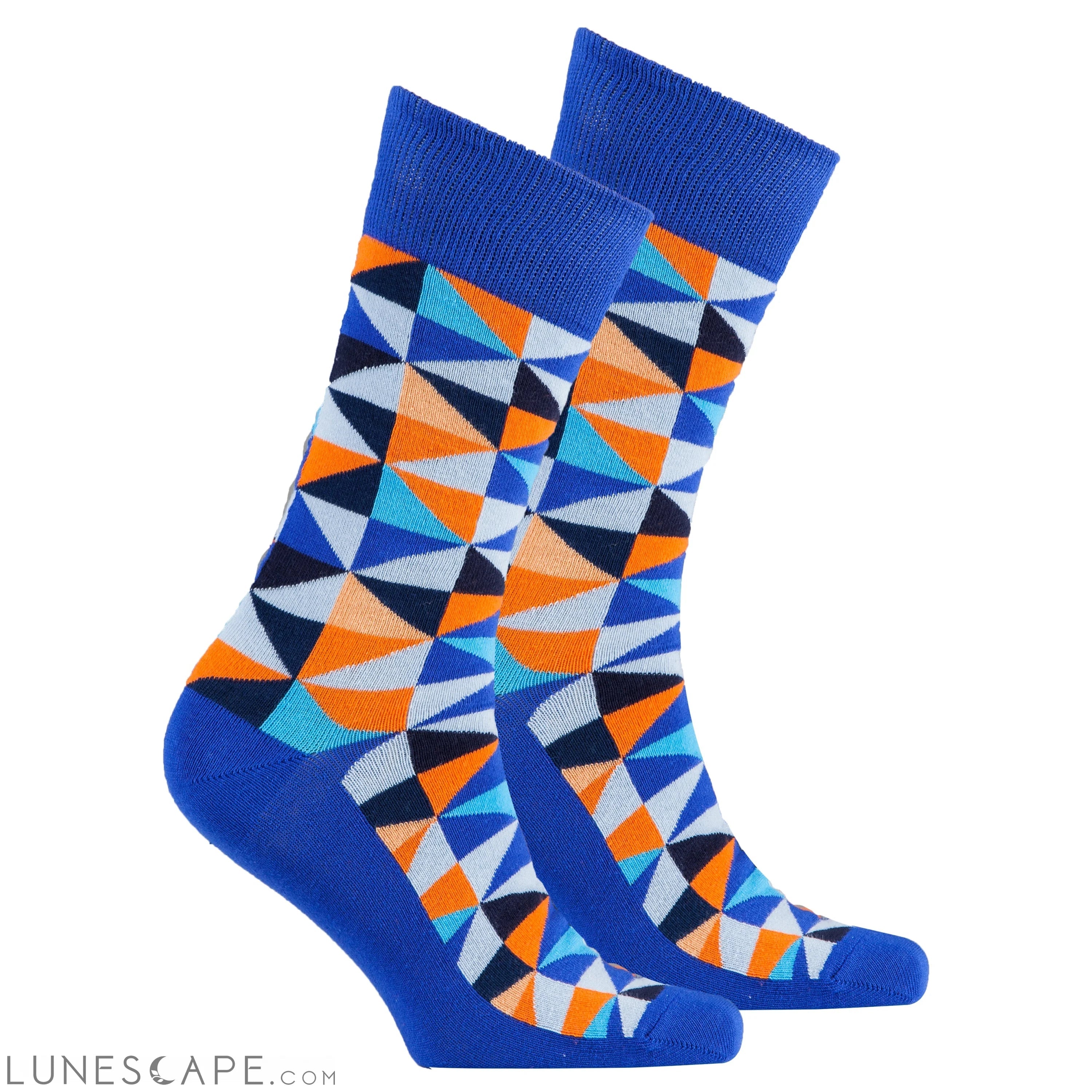 Men's Blue Triangle Socks LUNESCAPE