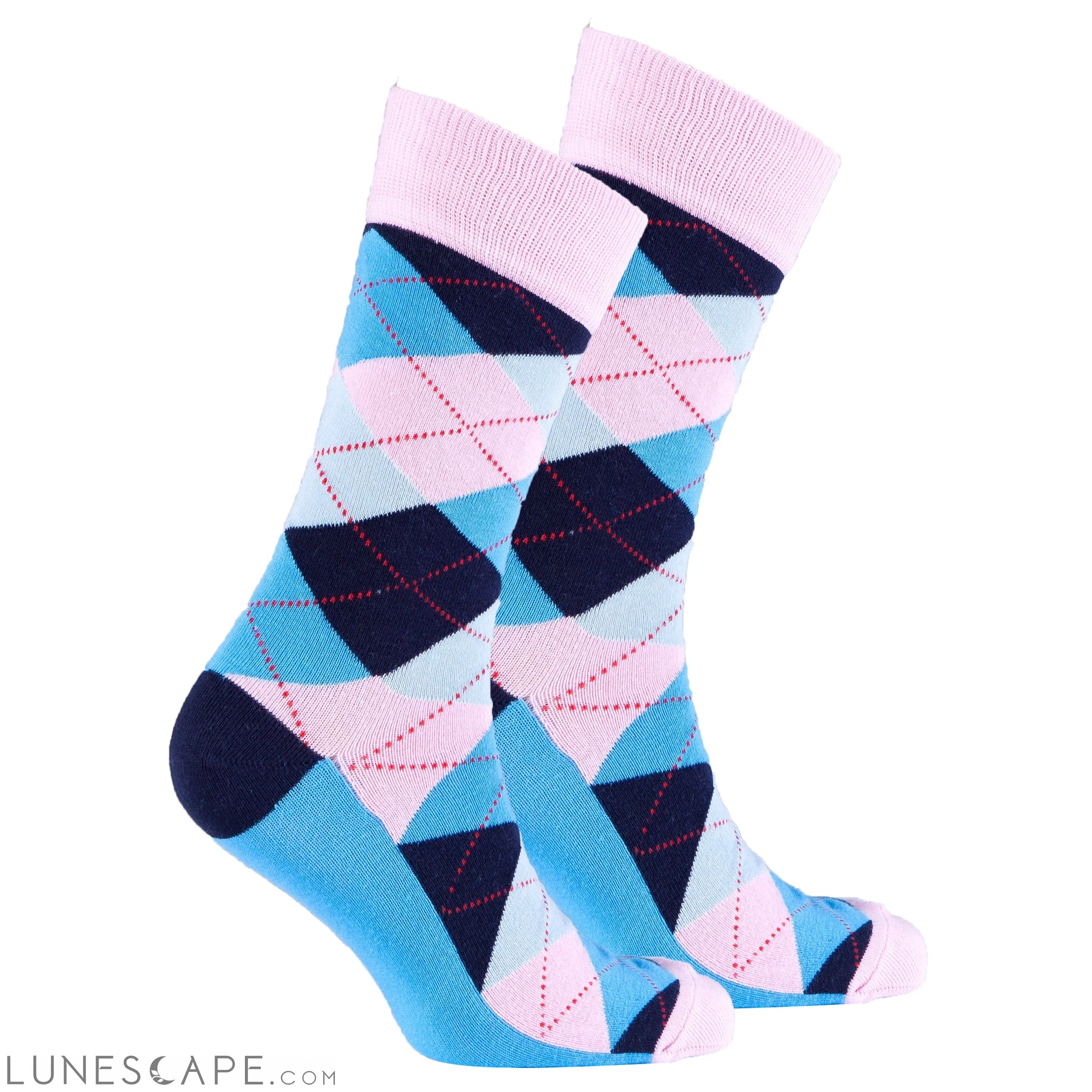 Men's Blush Argyle Socks LUNESCAPE