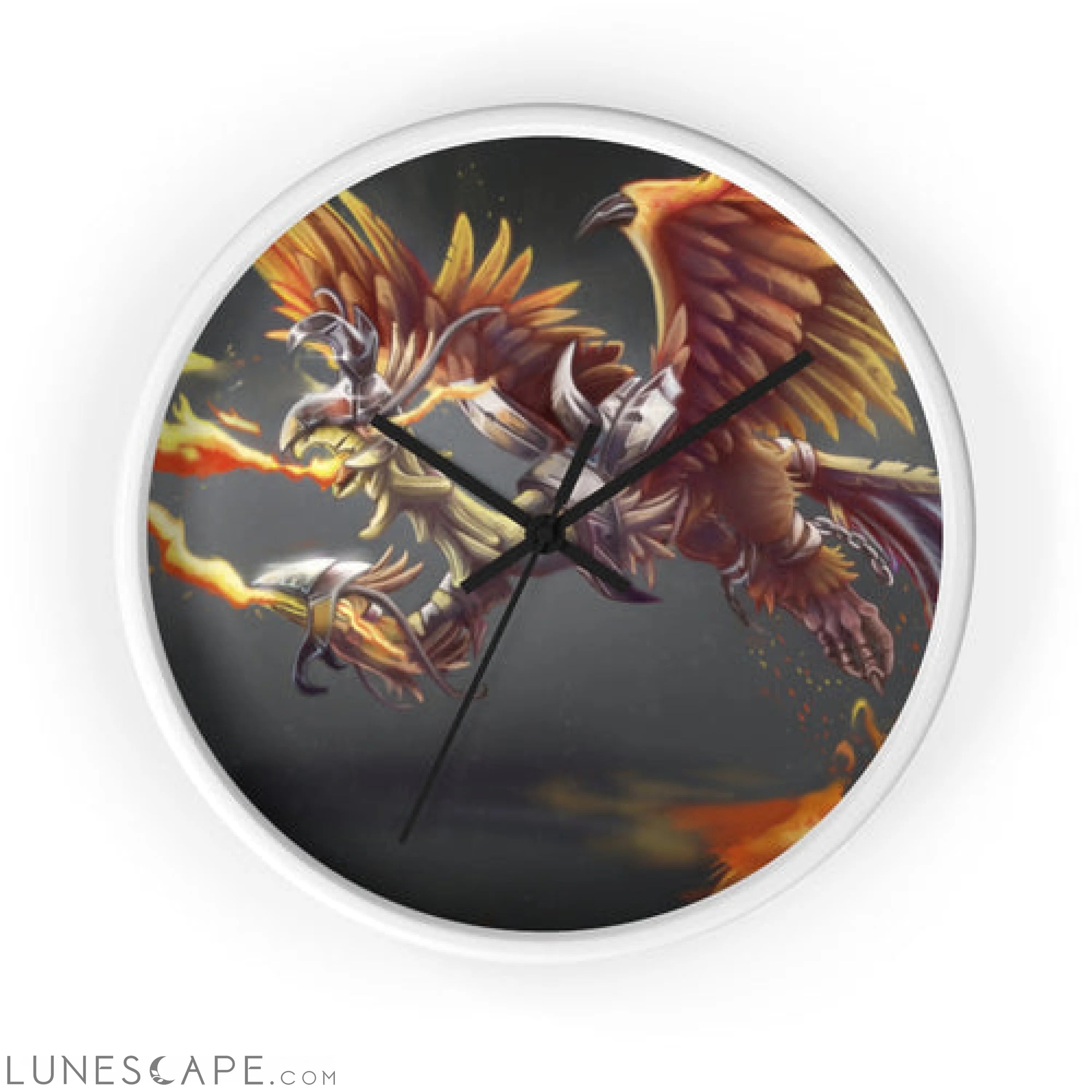 Merciless the Flaming SkyBird Wall clock LUNESCAPE