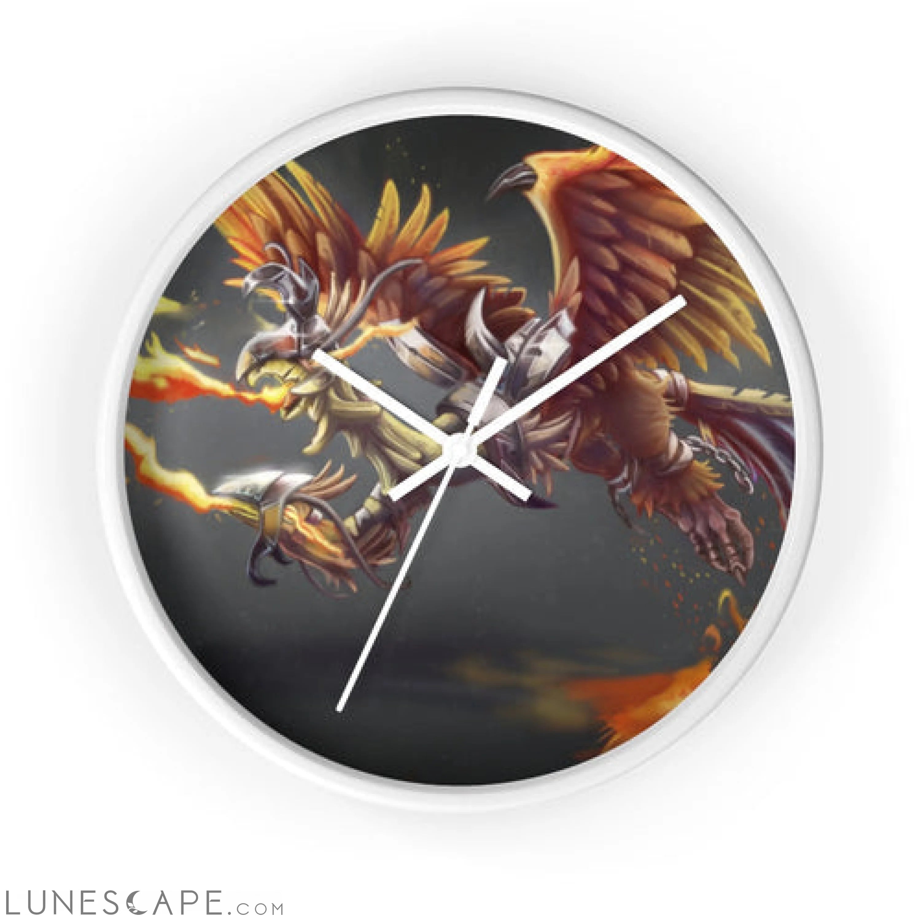 Merciless the Flaming SkyBird Wall clock LUNESCAPE
