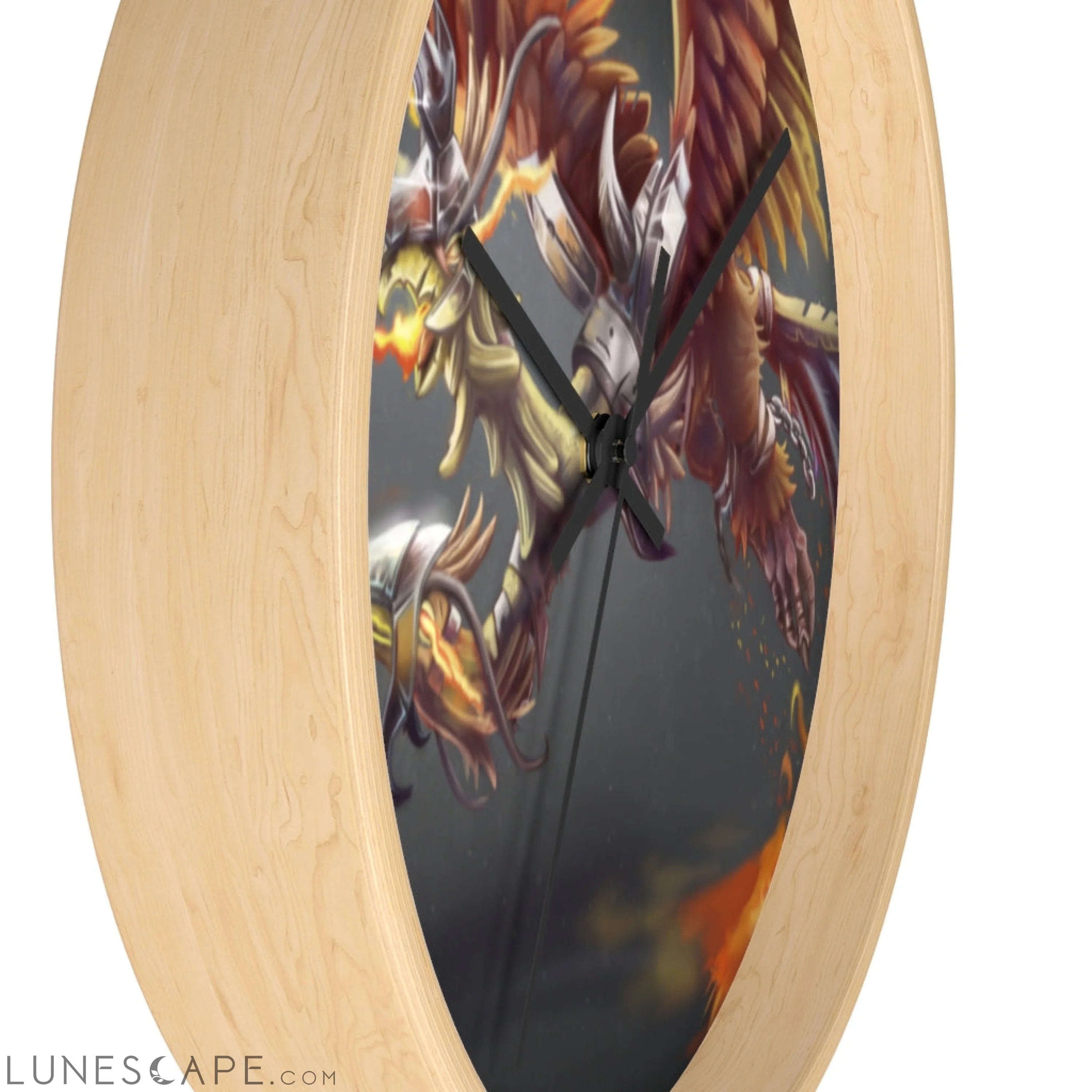 Merciless the Flaming SkyBird Wall clock LUNESCAPE