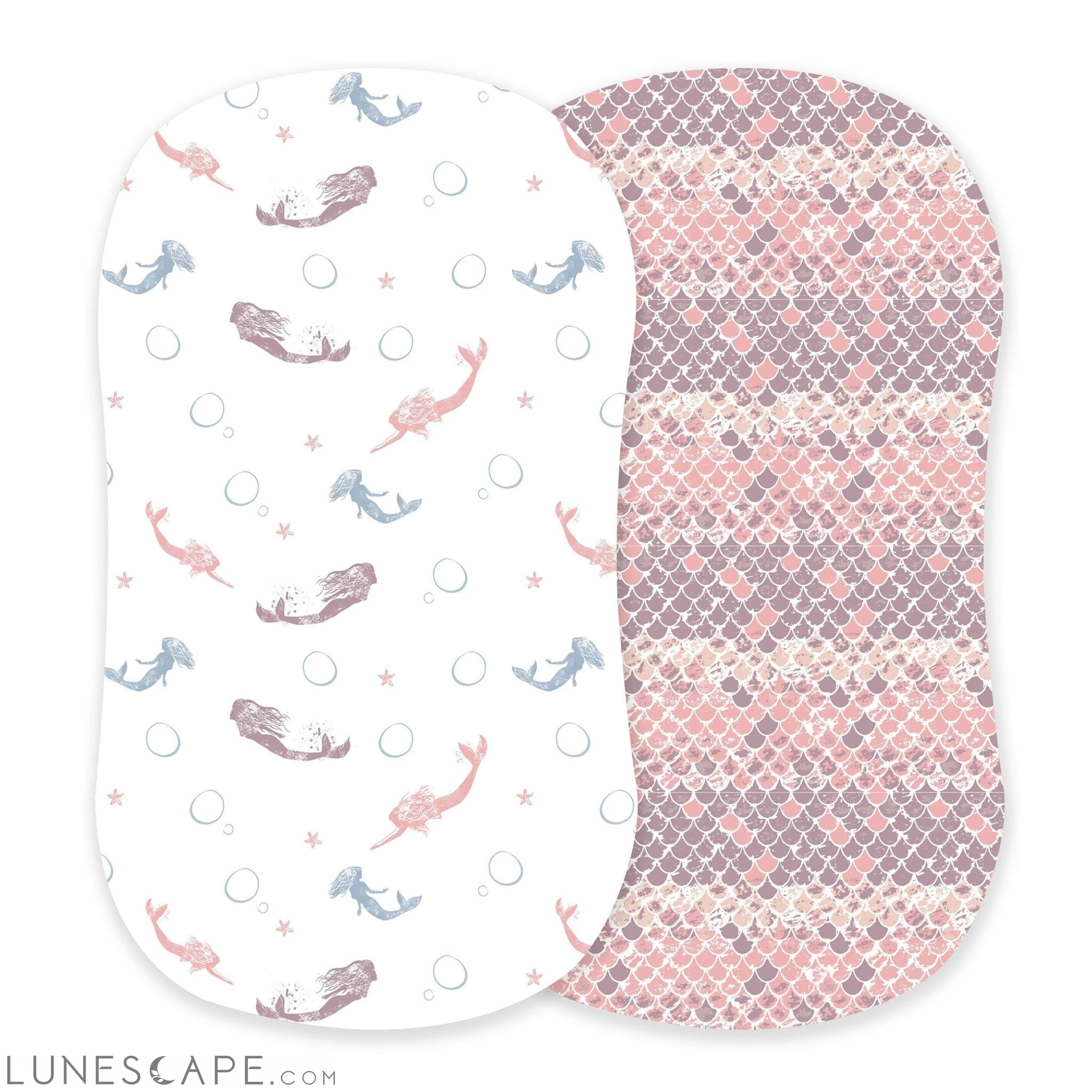 Mermaids and Scales Bamboo Changing Pad Cover/Bassinet Sheets LUNESCAPE