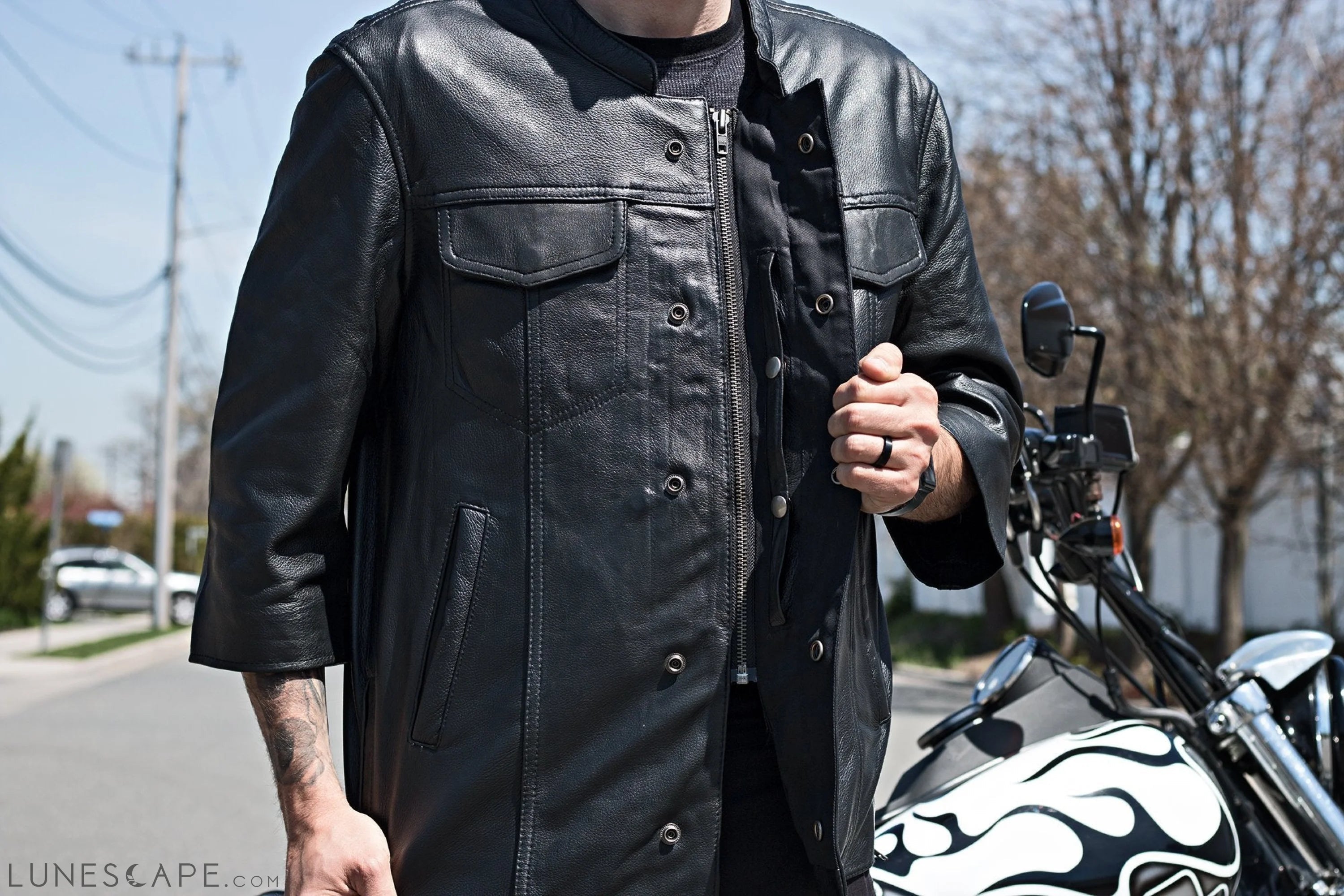 Mesa - Men's Motorcycle Leather Shirt LUNESCAPE