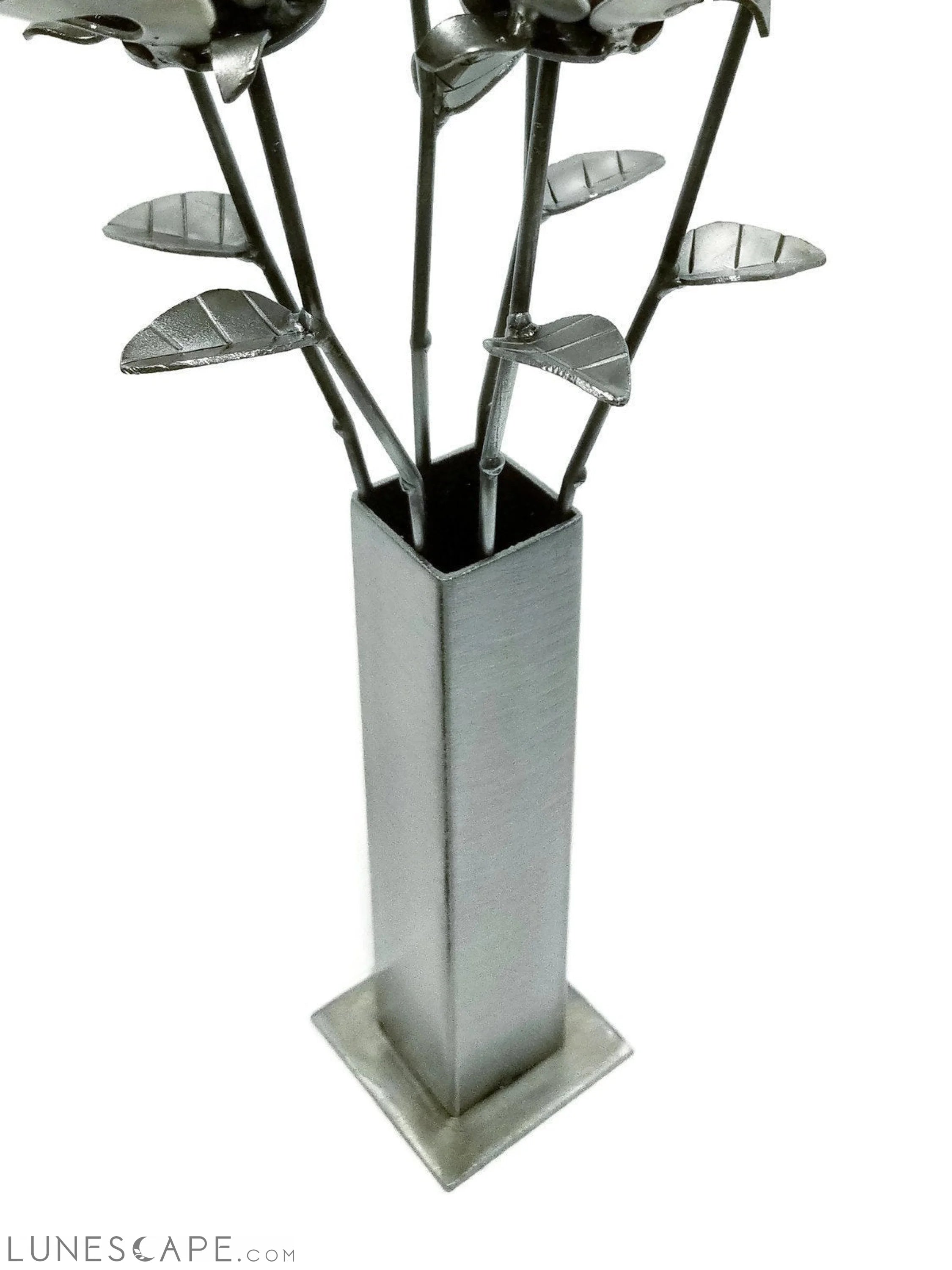 Metal Vase, Welded Bud Vase, Steampunk Vase, Welded Rose Vase for LUNESCAPE