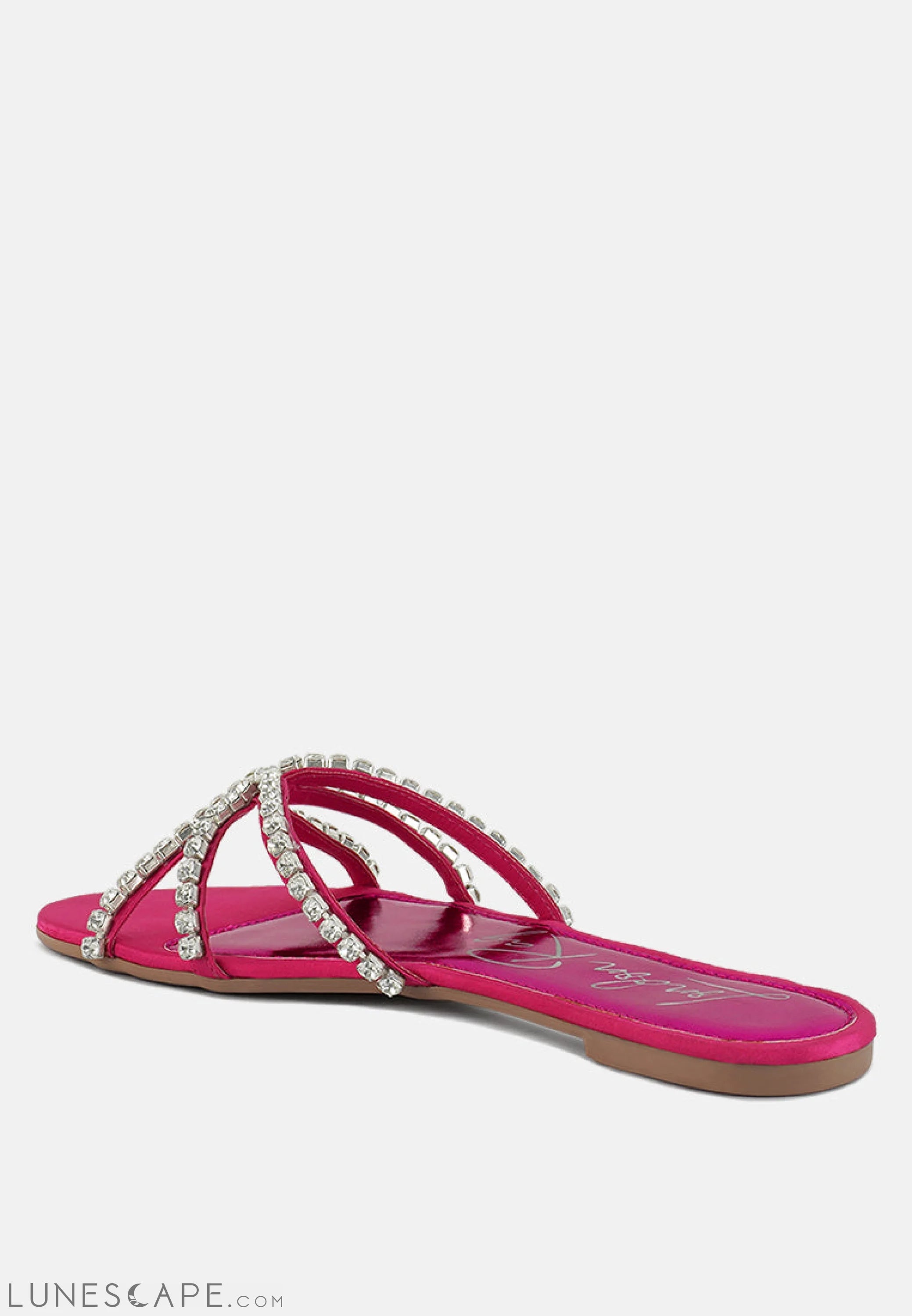 Mezzie Diamante Embellished Flat Sandals LUNESCAPE