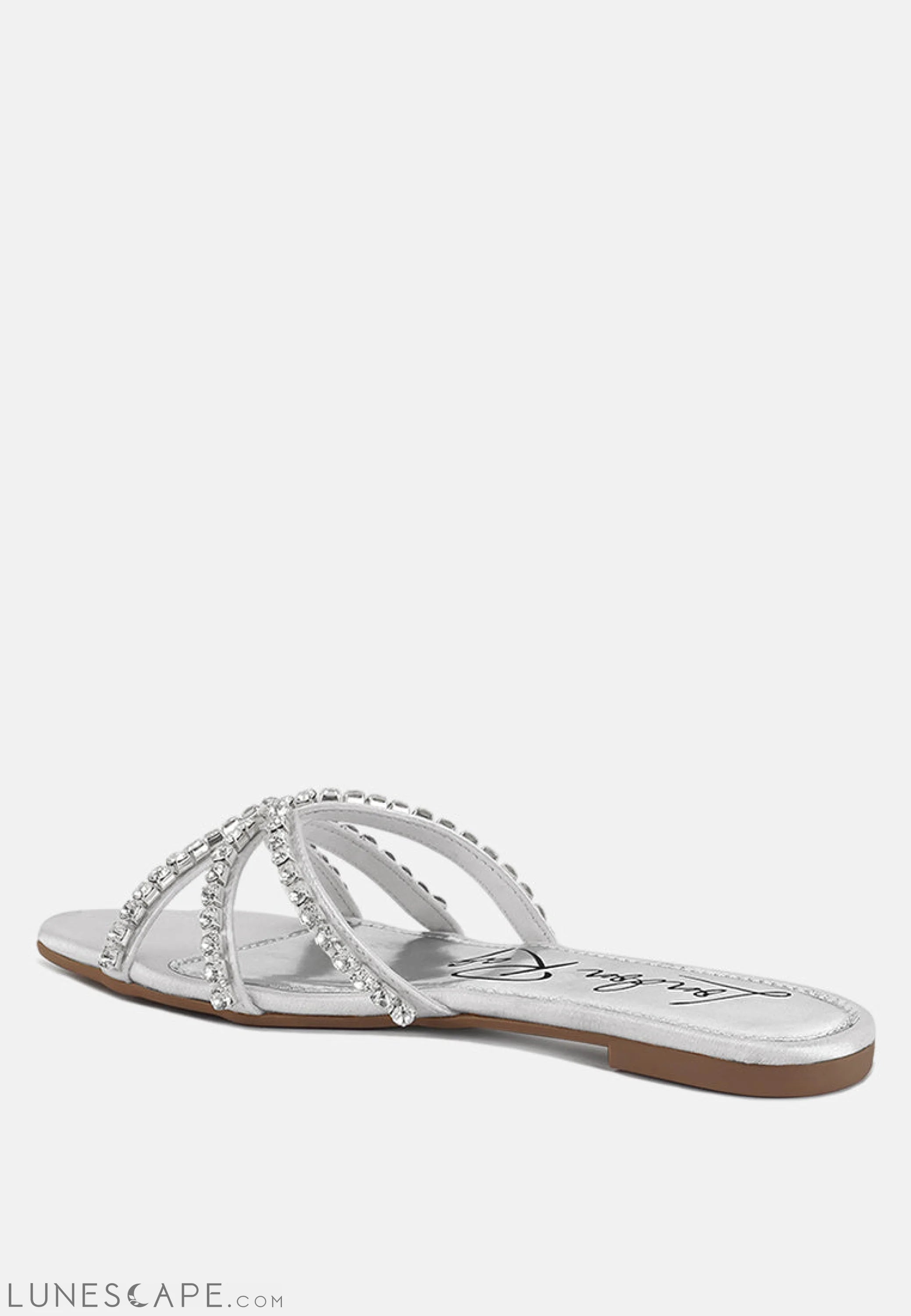 Mezzie Diamante Embellished Flat Sandals LUNESCAPE