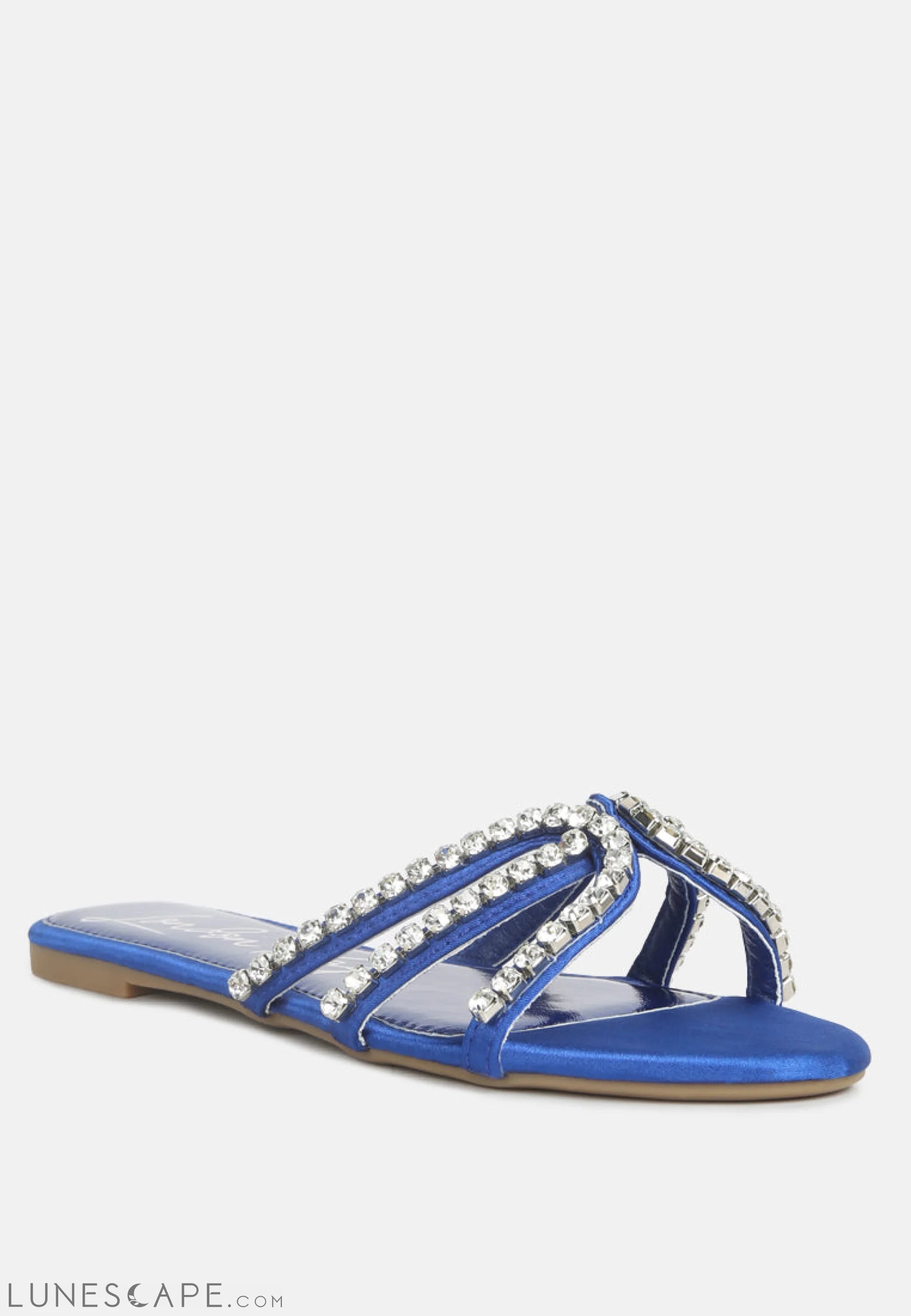 Mezzie Diamante Embellished Flat Sandals LUNESCAPE