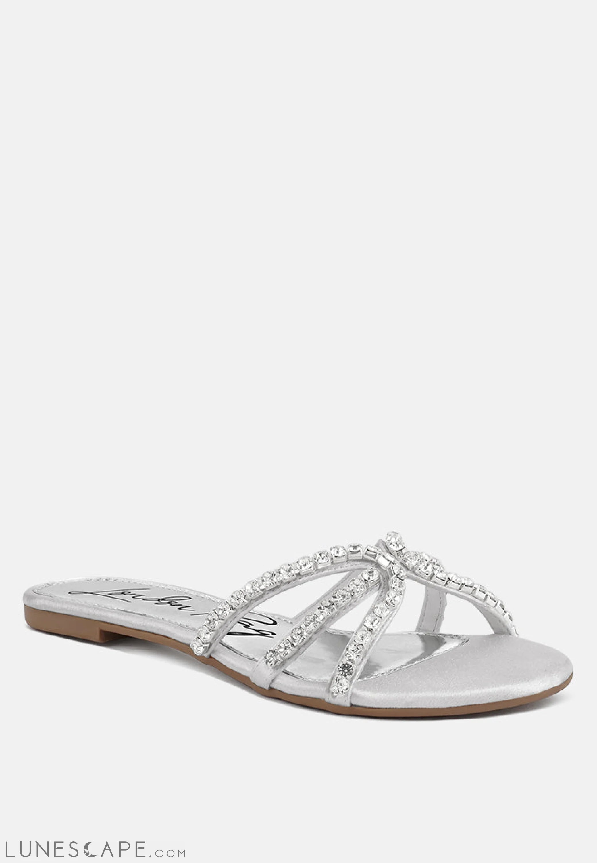 Mezzie Diamante Embellished Flat Sandals LUNESCAPE