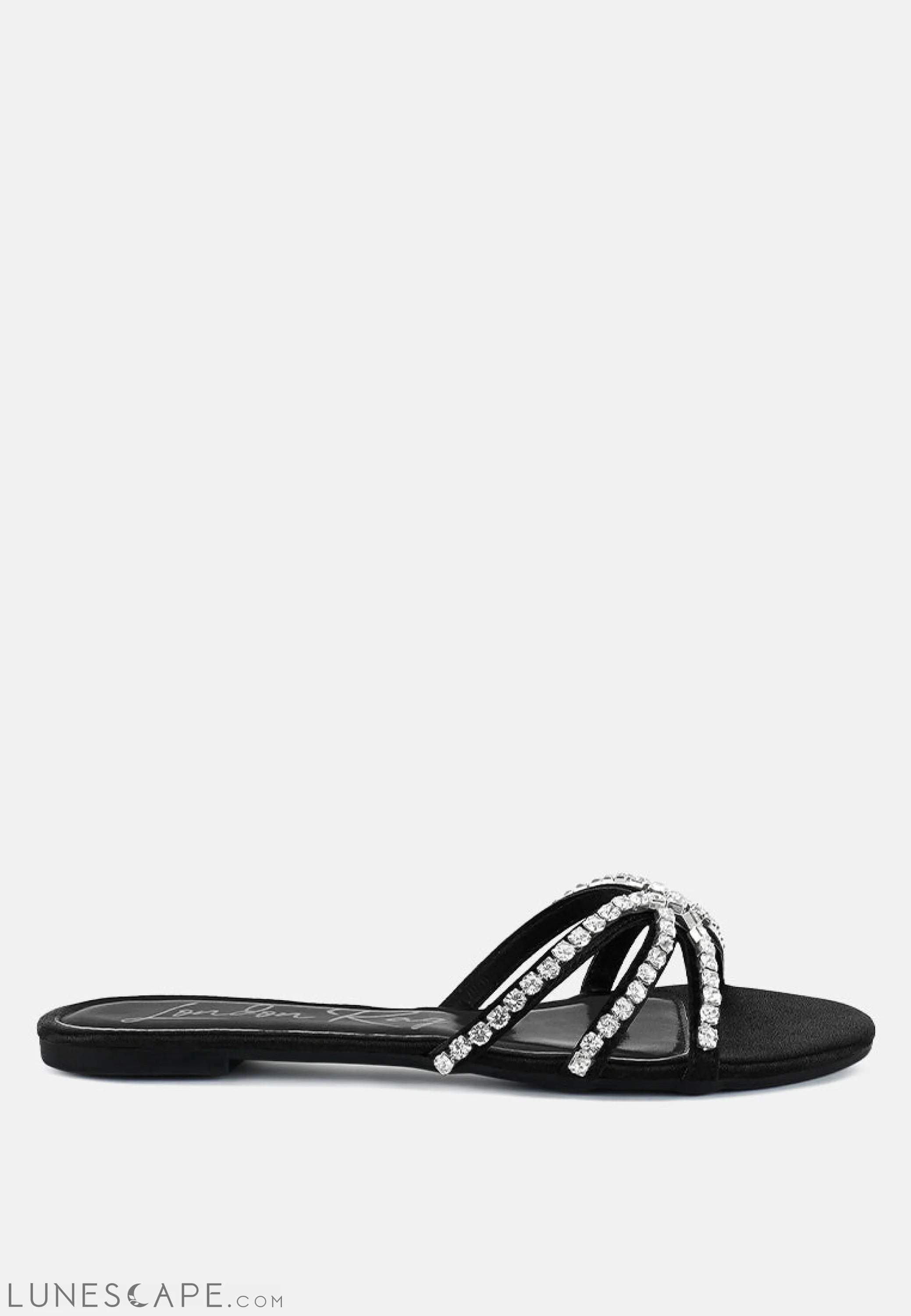 Mezzie Diamante Embellished Flat Sandals LUNESCAPE