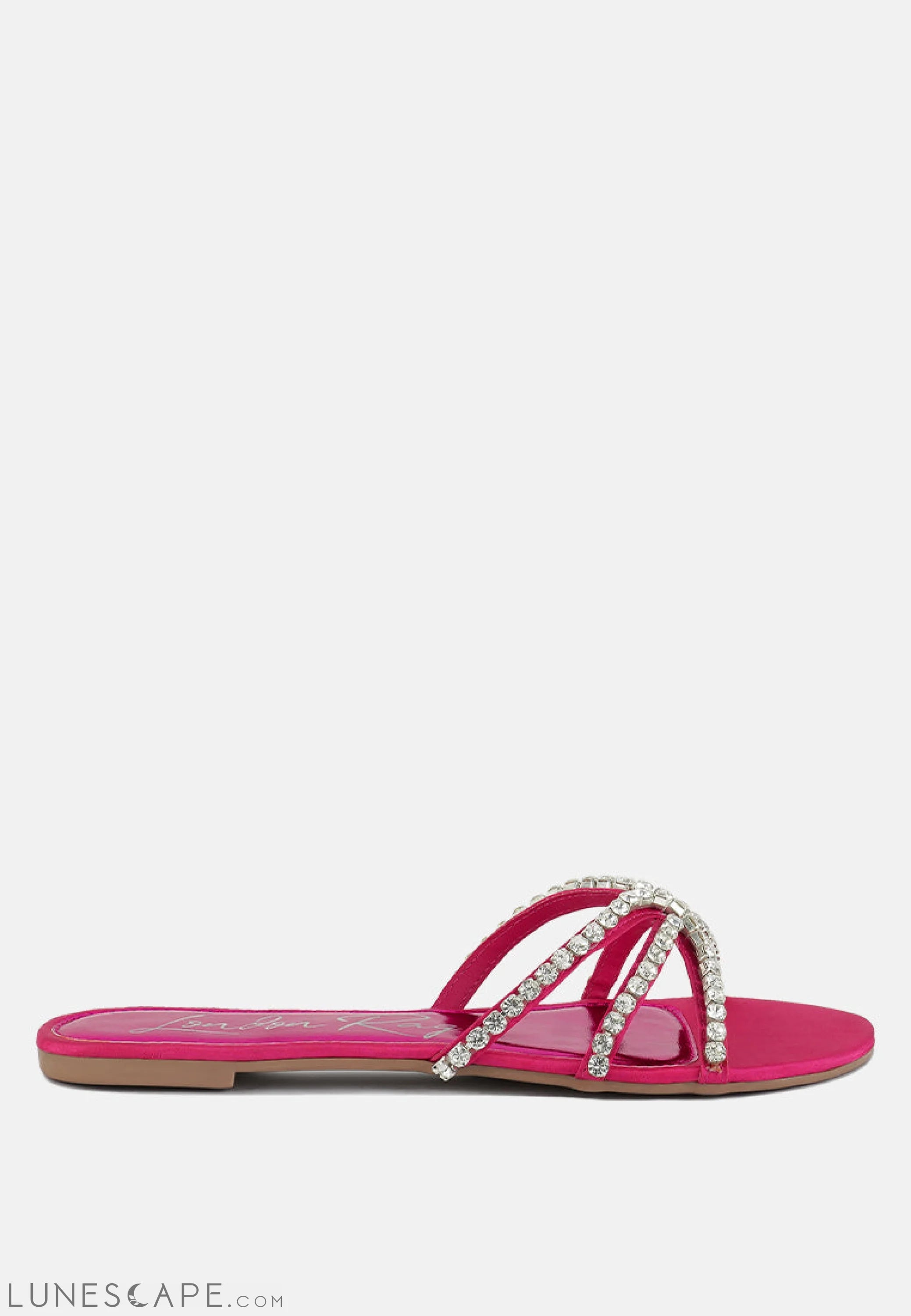 Mezzie Diamante Embellished Flat Sandals LUNESCAPE