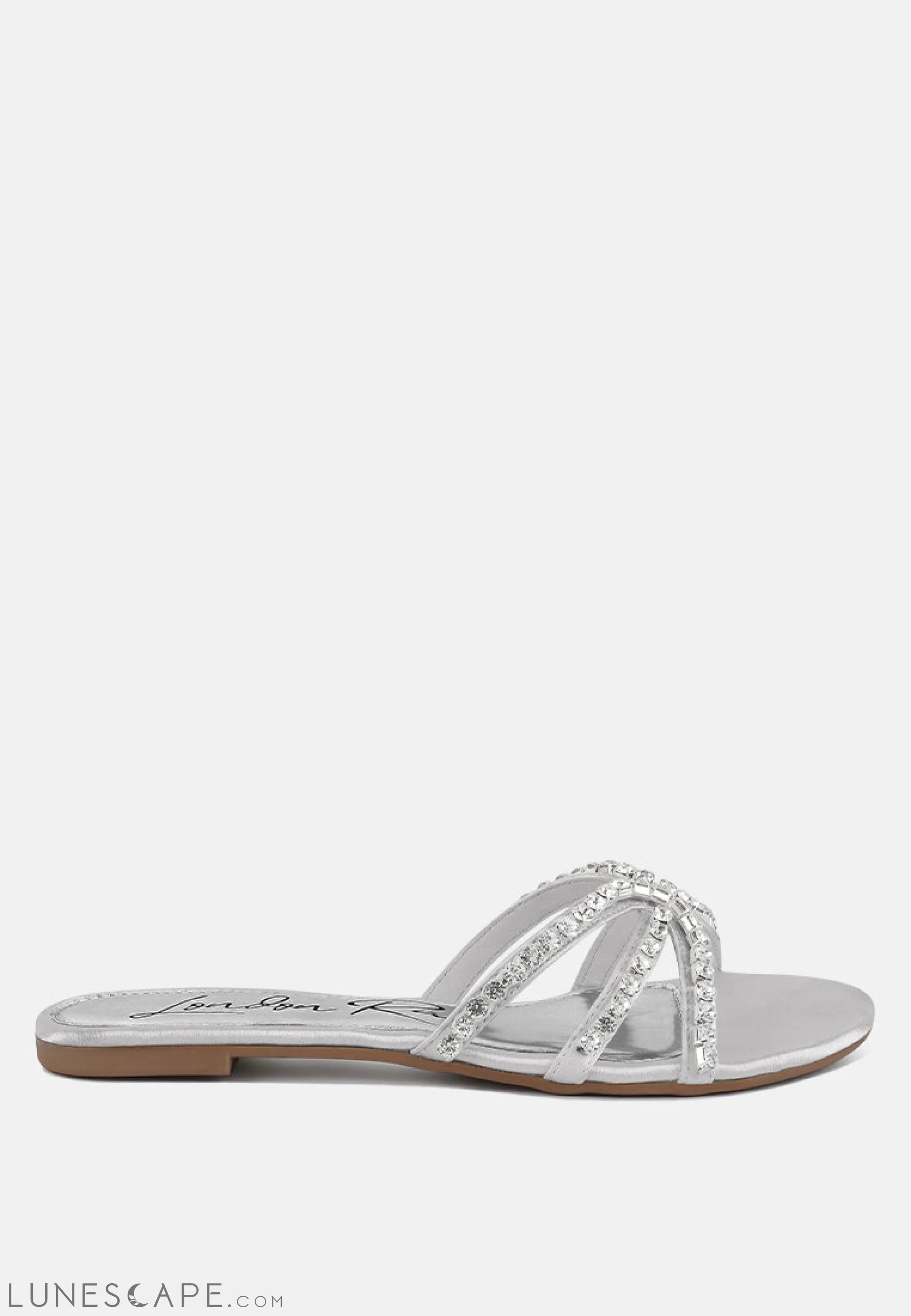 Mezzie Diamante Embellished Flat Sandals LUNESCAPE