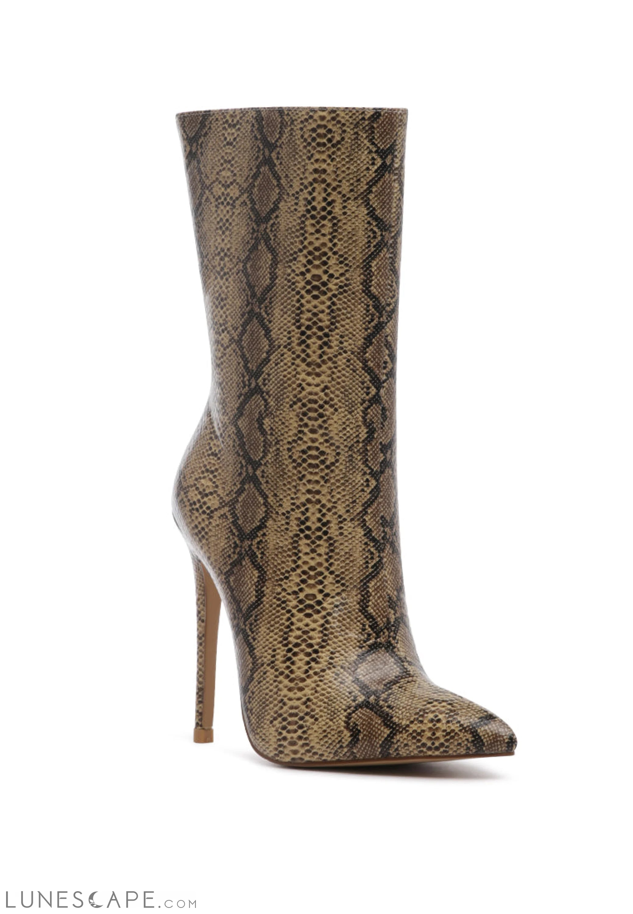 Micah Pointed Toe Stiletto High Ankle Boots LUNESCAPE