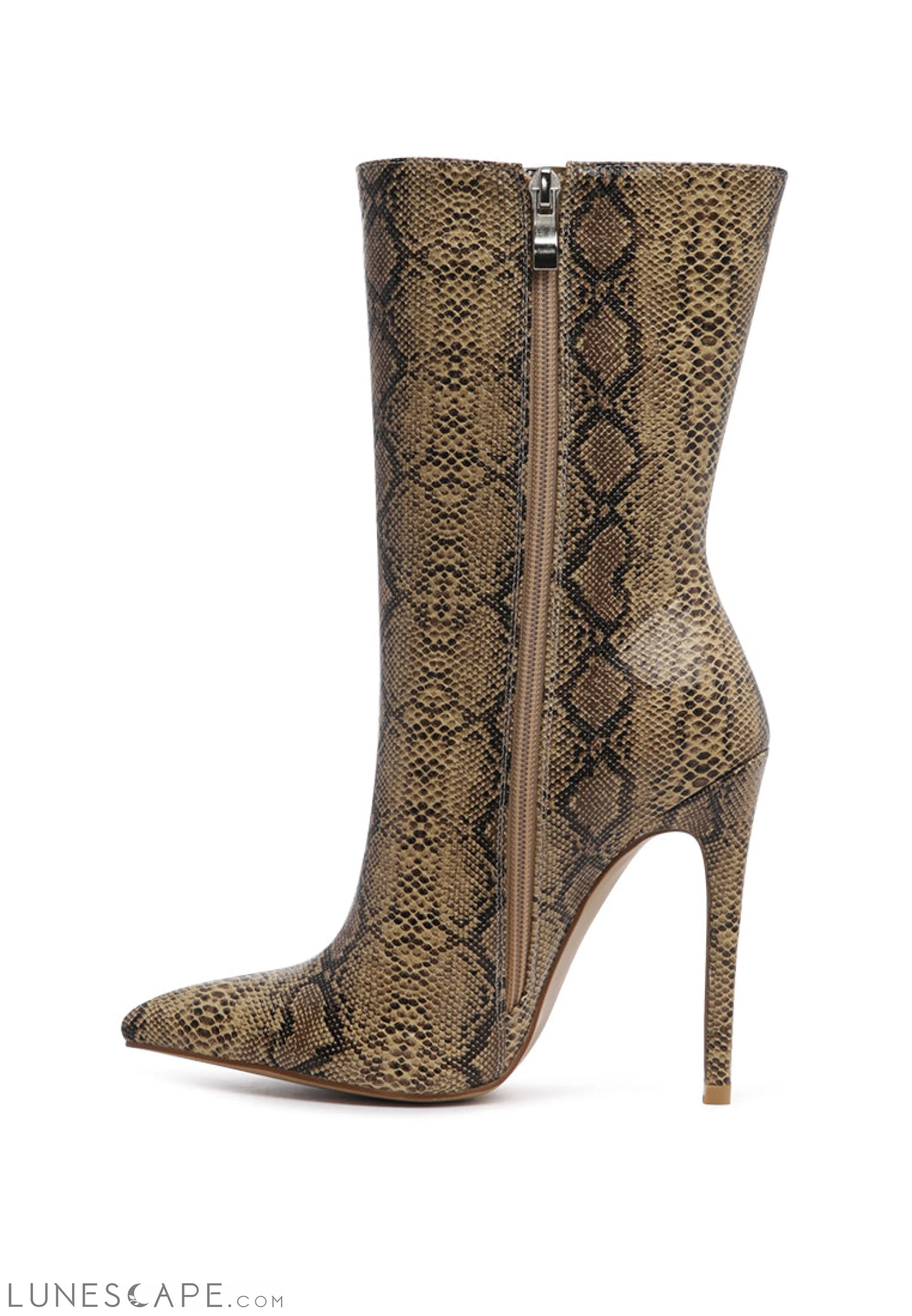 Micah Pointed Toe Stiletto High Ankle Boots LUNESCAPE