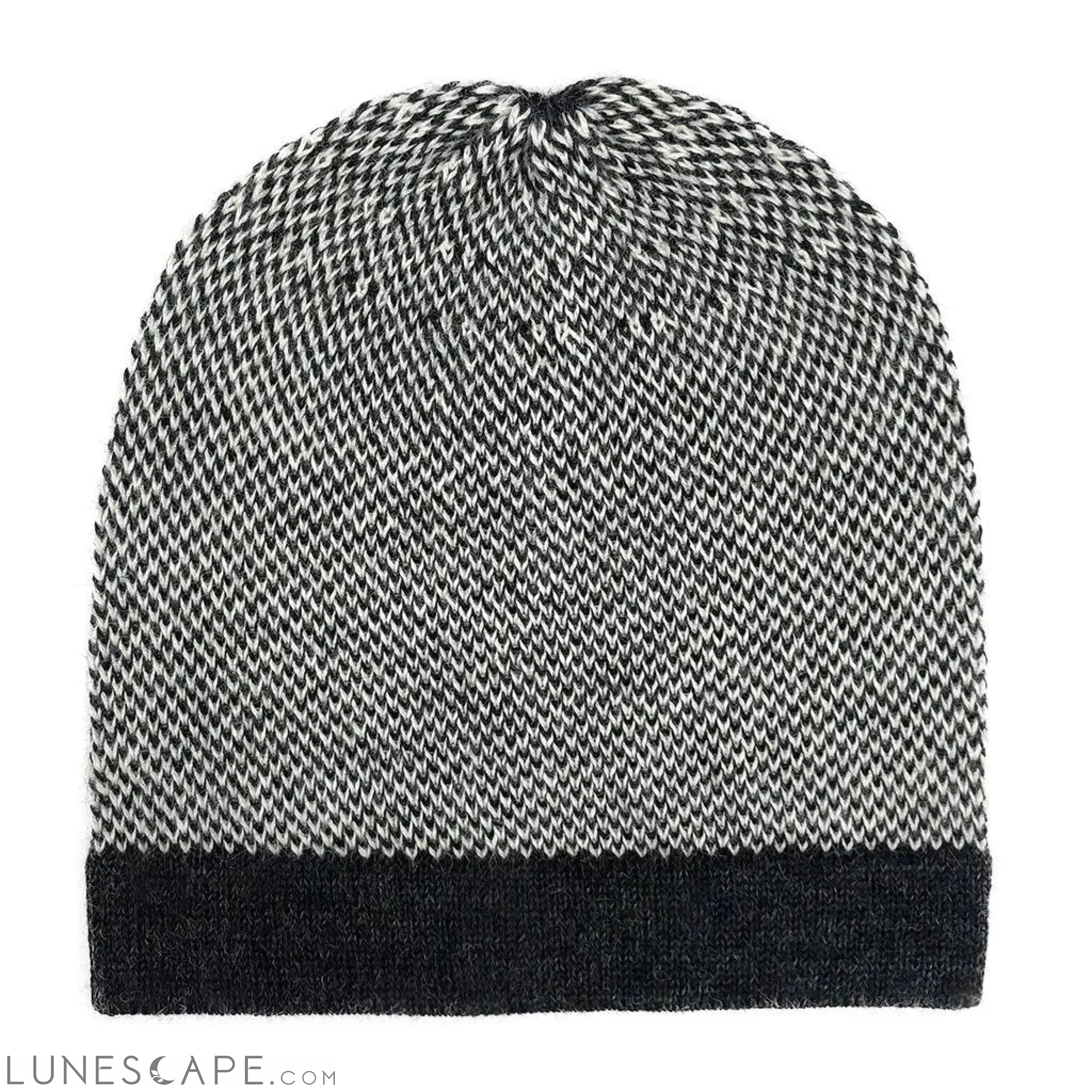 Midnight Interwoven Alpaca Beanie LUNESCAPE