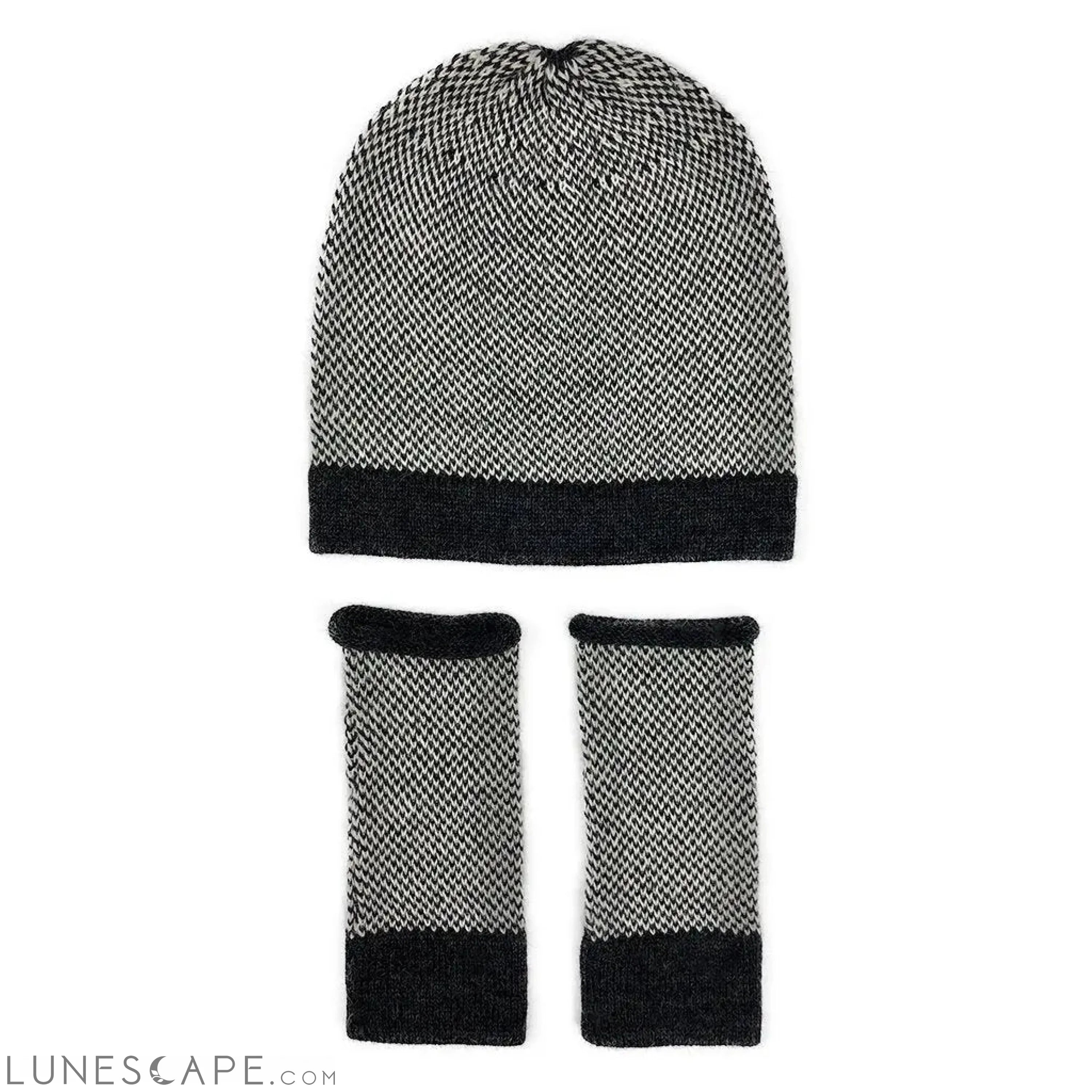 Midnight Interwoven Alpaca Beanie LUNESCAPE