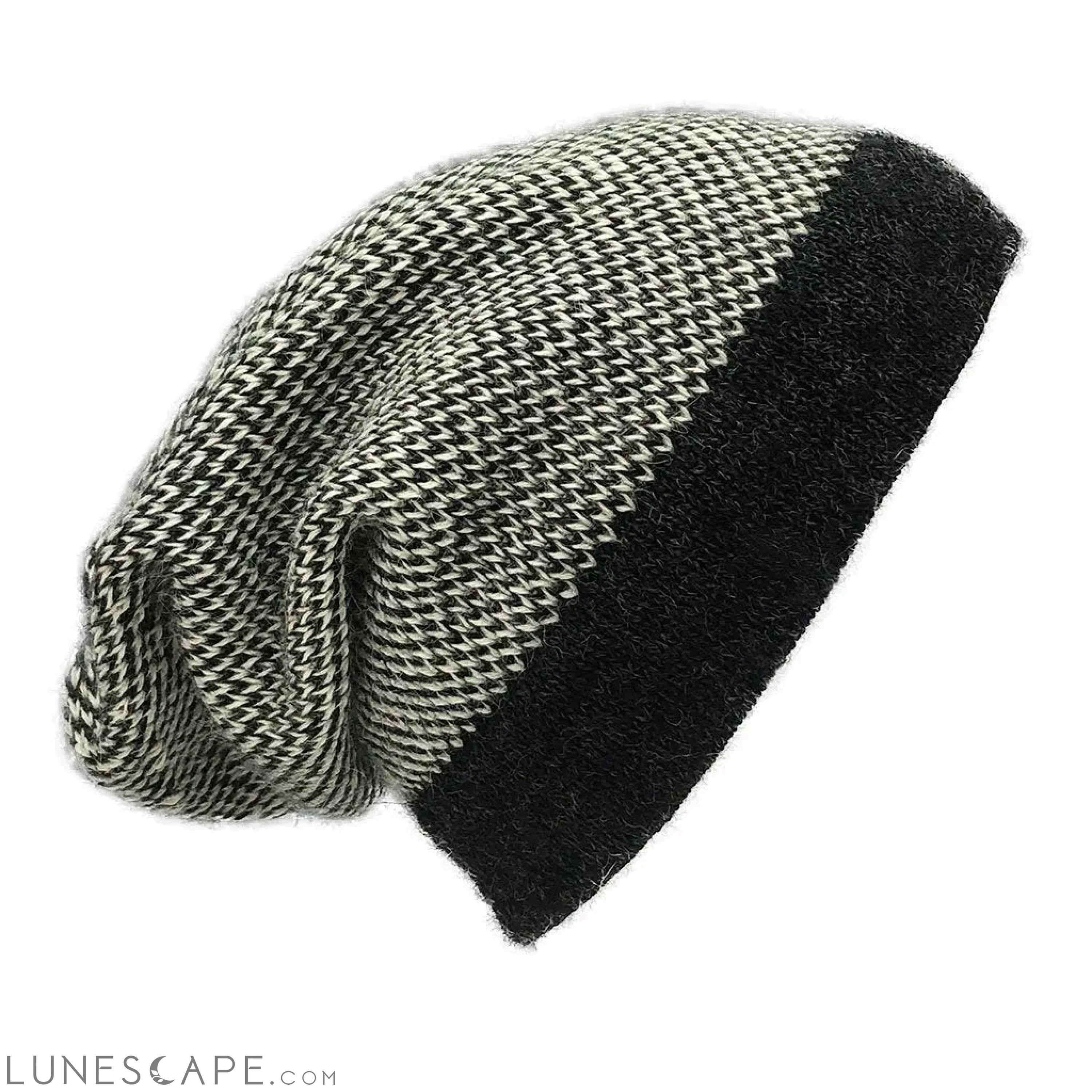 Midnight Interwoven Alpaca Beanie LUNESCAPE