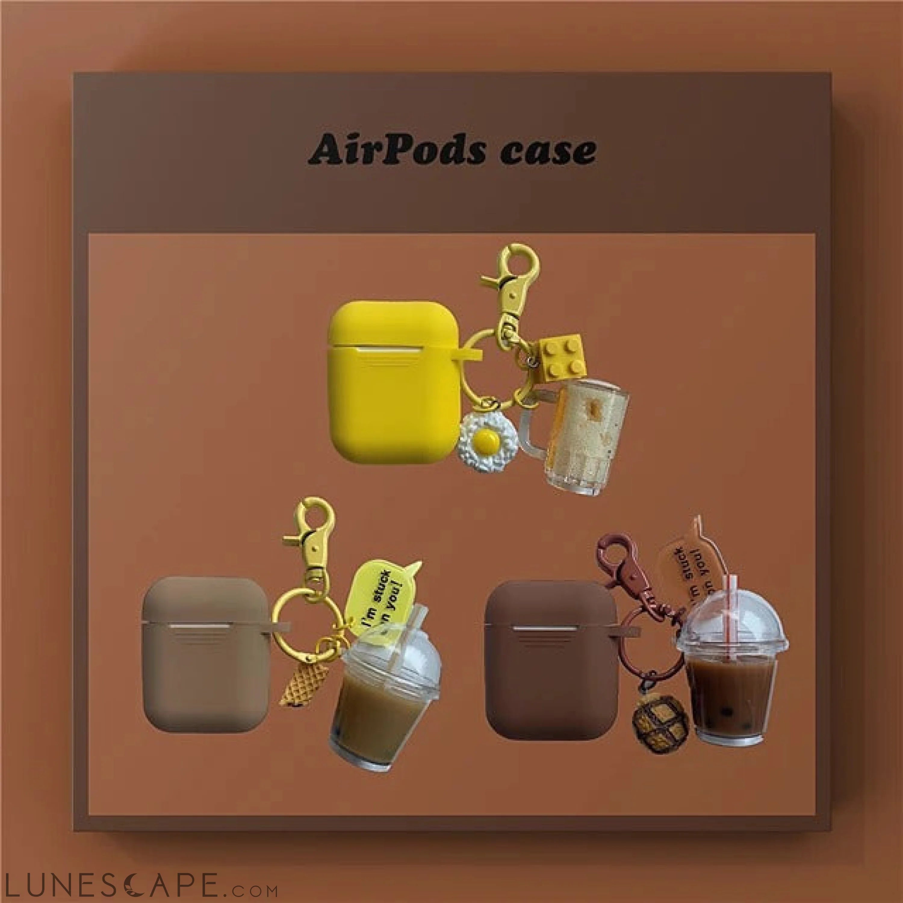 Milk Tea Pendant Silicone AirPods1/2/3 LUNESCAPE