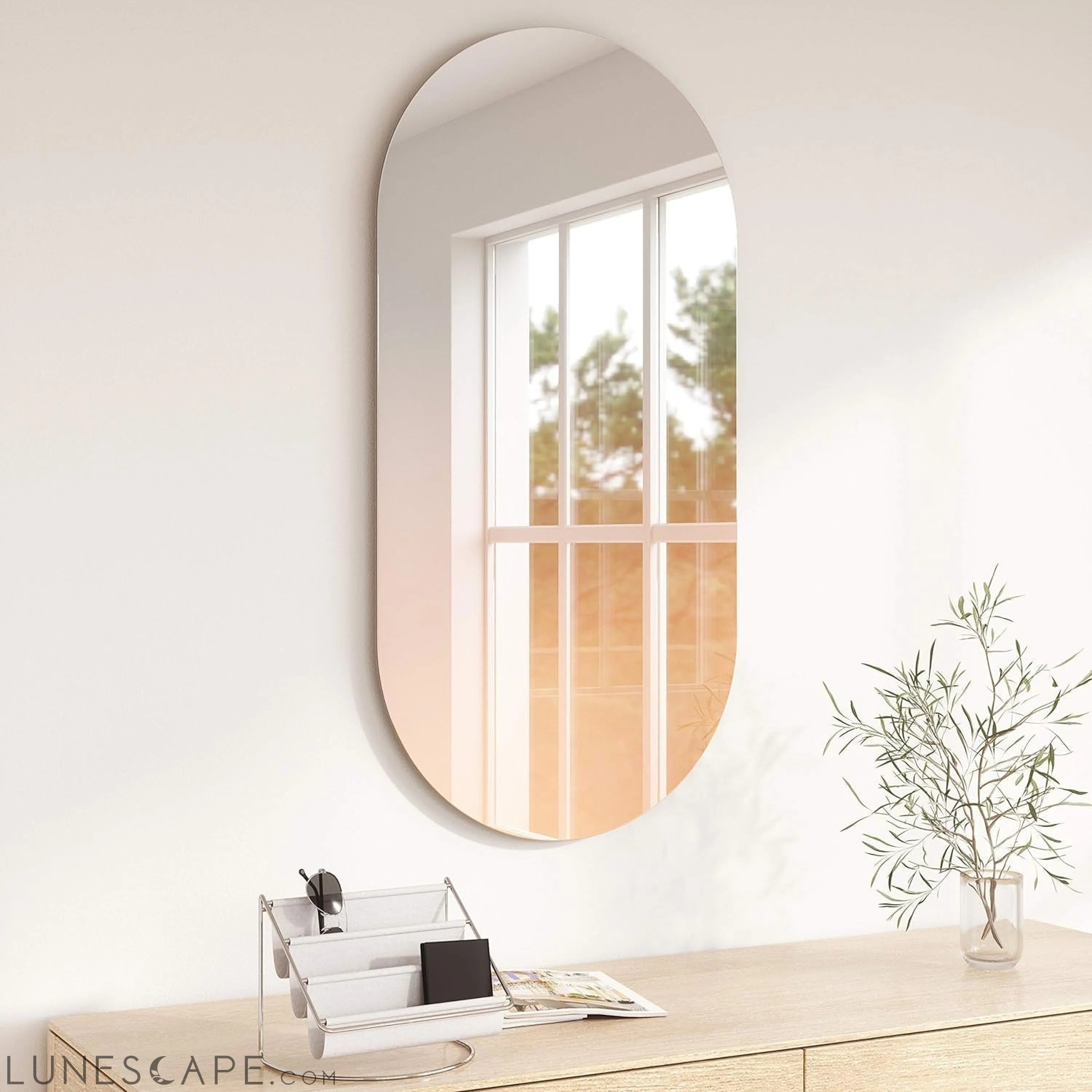 Misto Oval Copper Decorative Wall Mirror for Elegant Entryway Décor LUNESCAPE