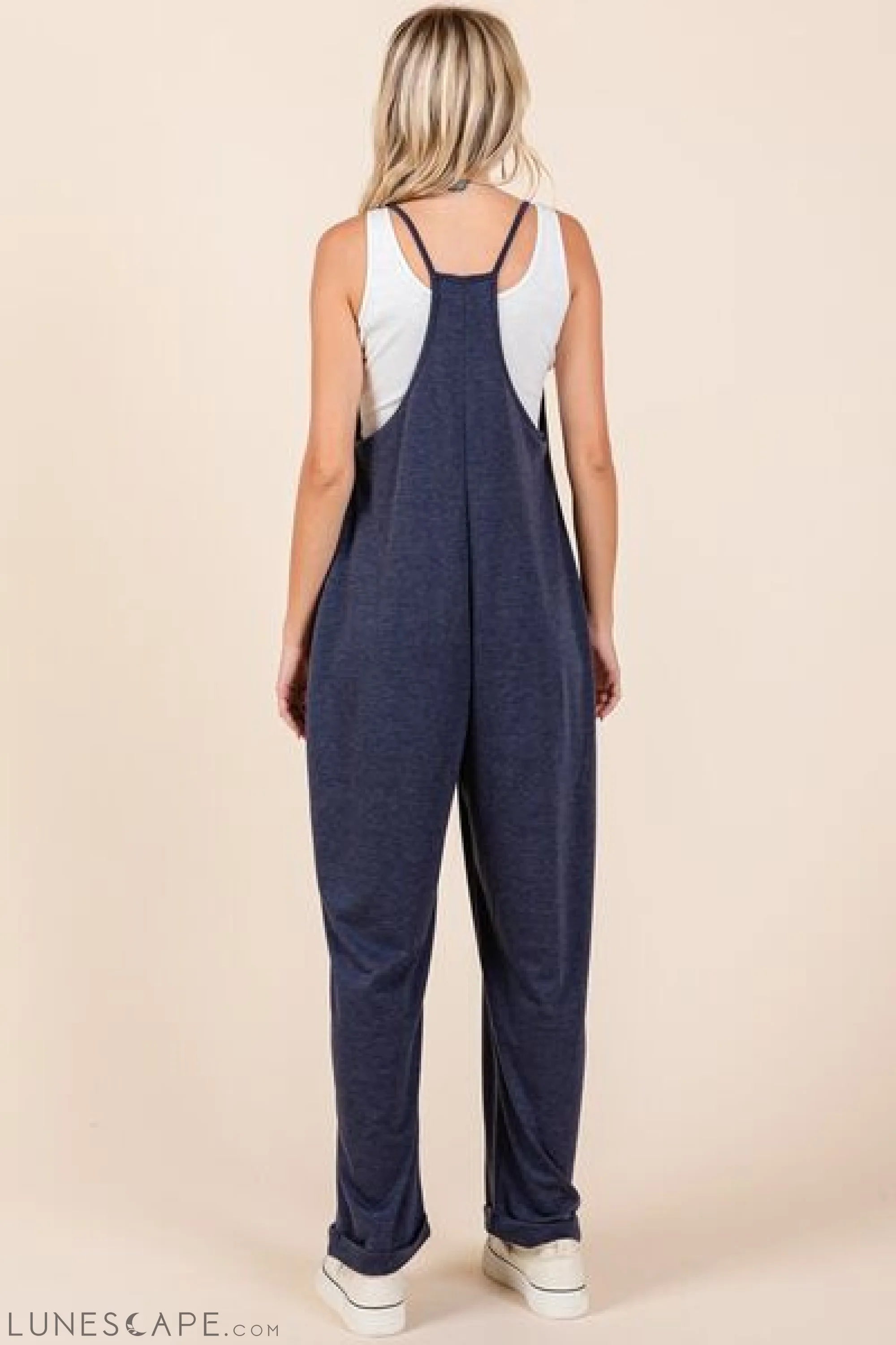 Mittoshop Patch Pocket Wide Leg Sleeveless Jumpsuit LUNESCAPE
