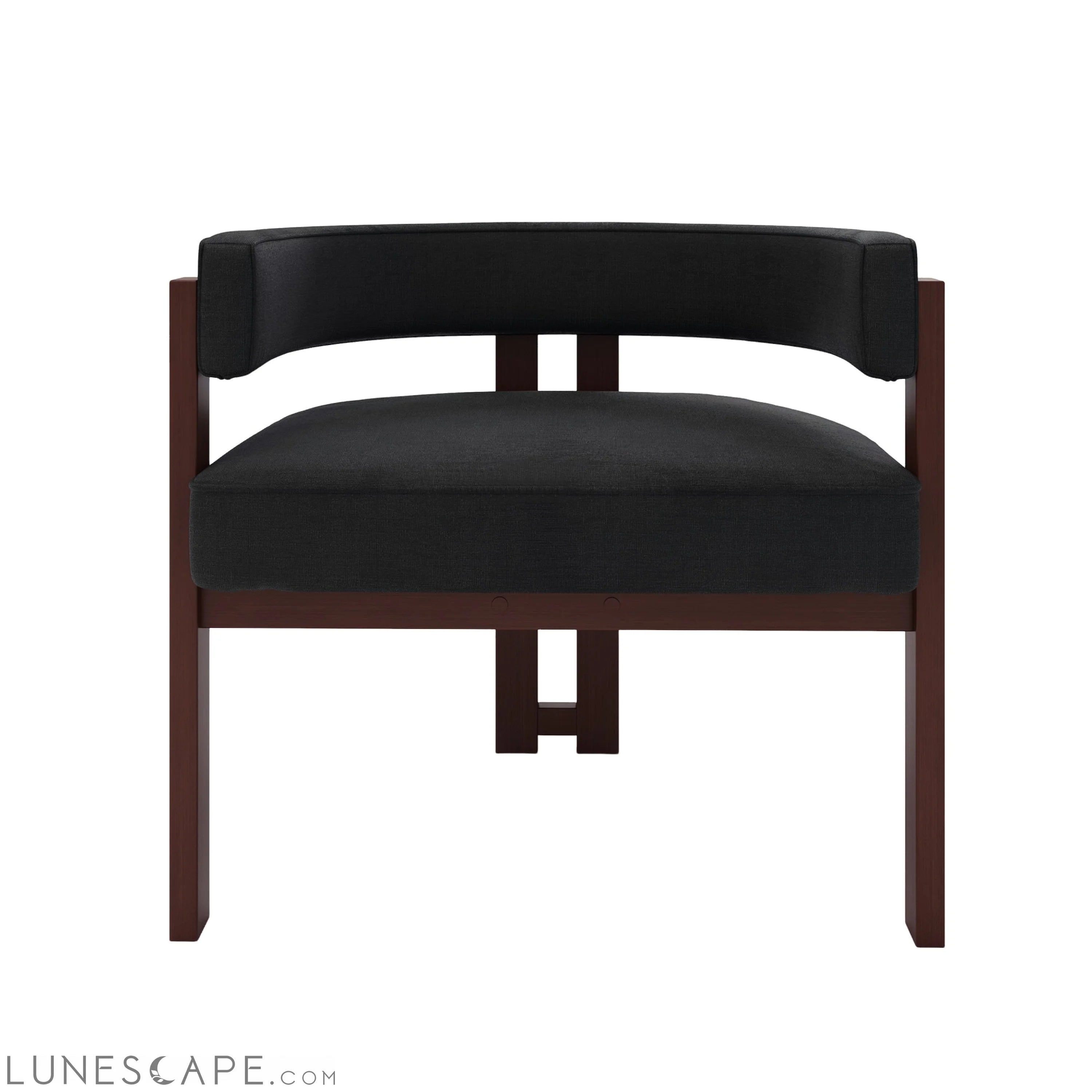 Modern Accent Chair Teddy Upholstered Armchair with Open Back 3 Legs LUNESCAPE