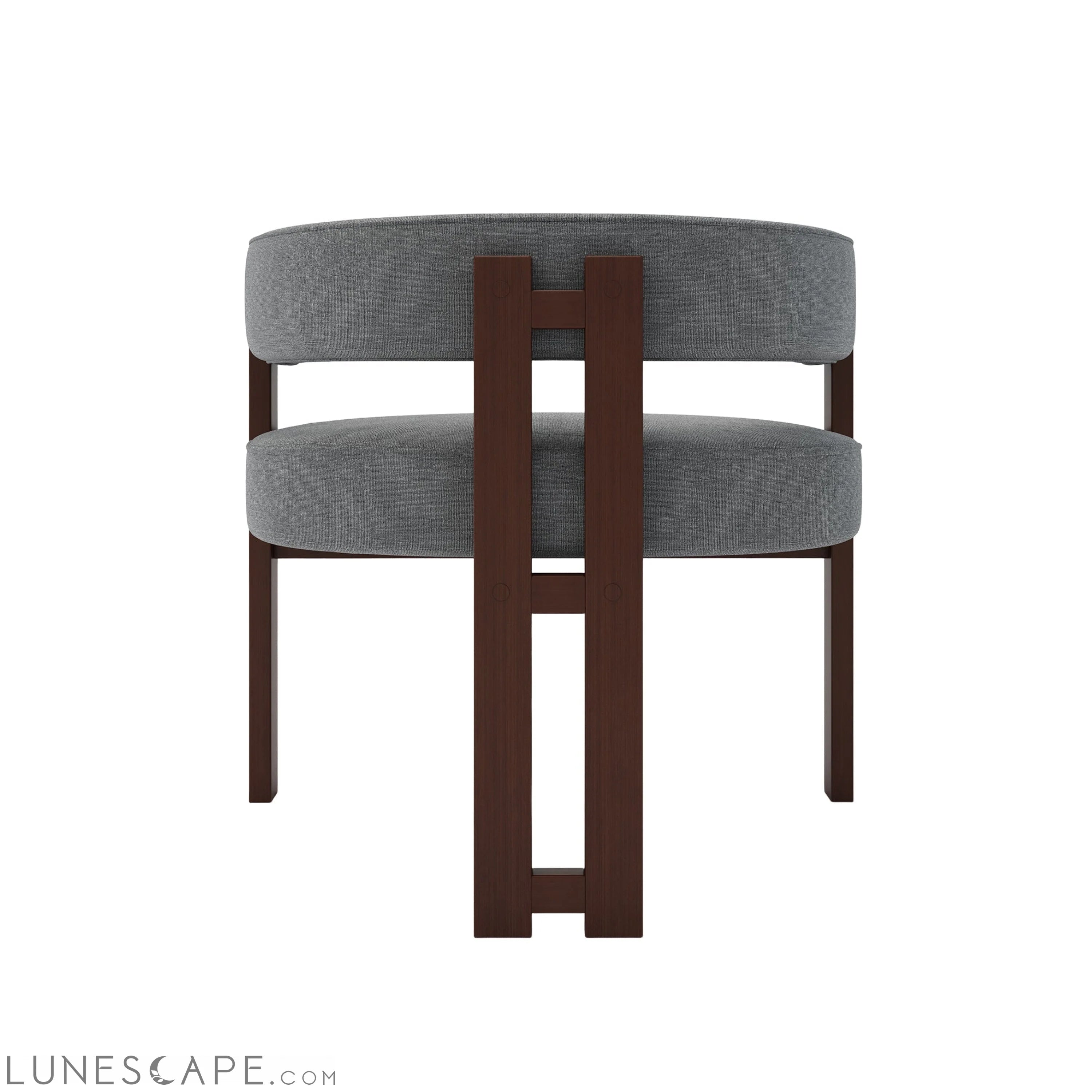 Modern Accent Chair Teddy Upholstered Armchair with Open Back 3 Legs LUNESCAPE