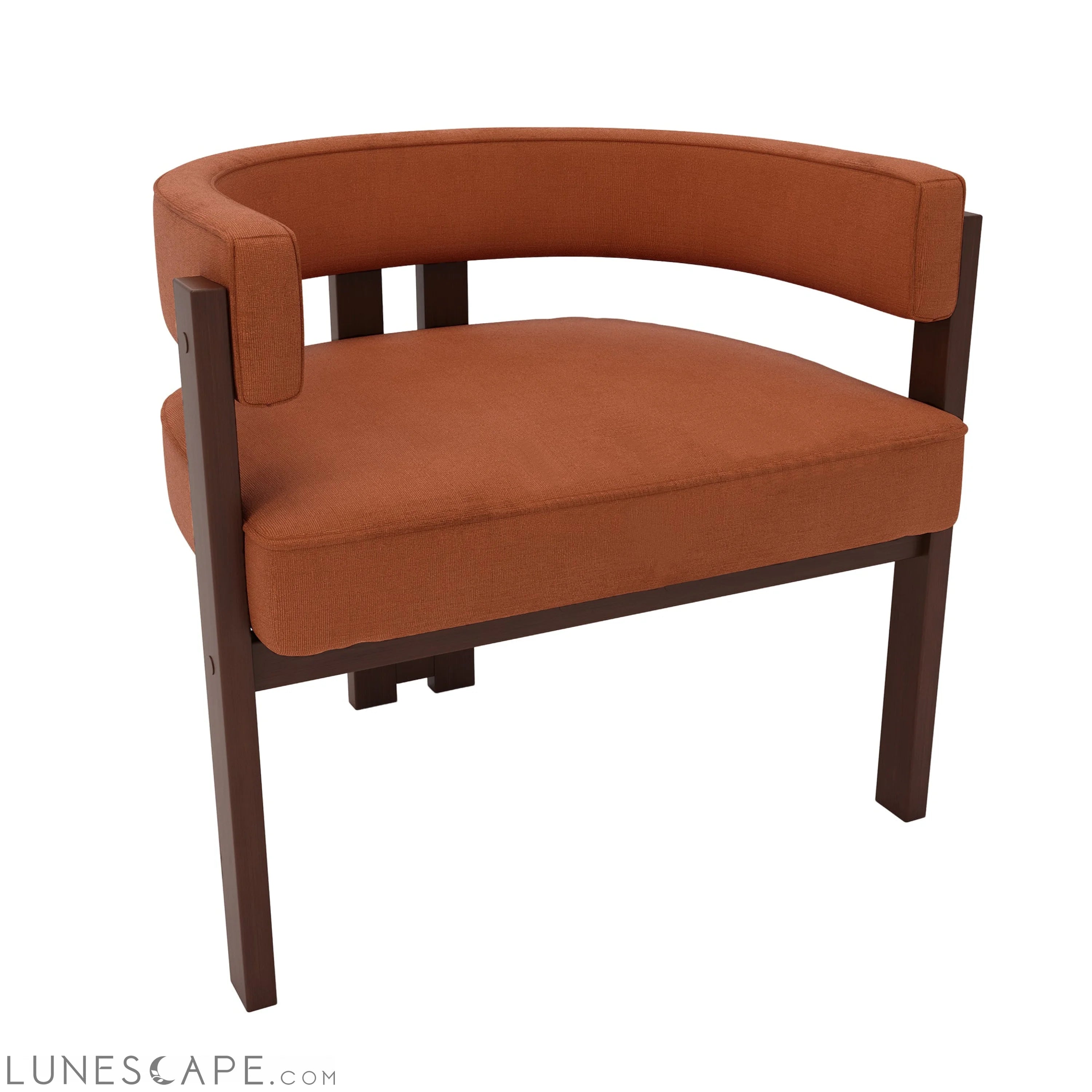 Modern Accent Chair Teddy Upholstered Armchair with Open Back 3 Legs LUNESCAPE