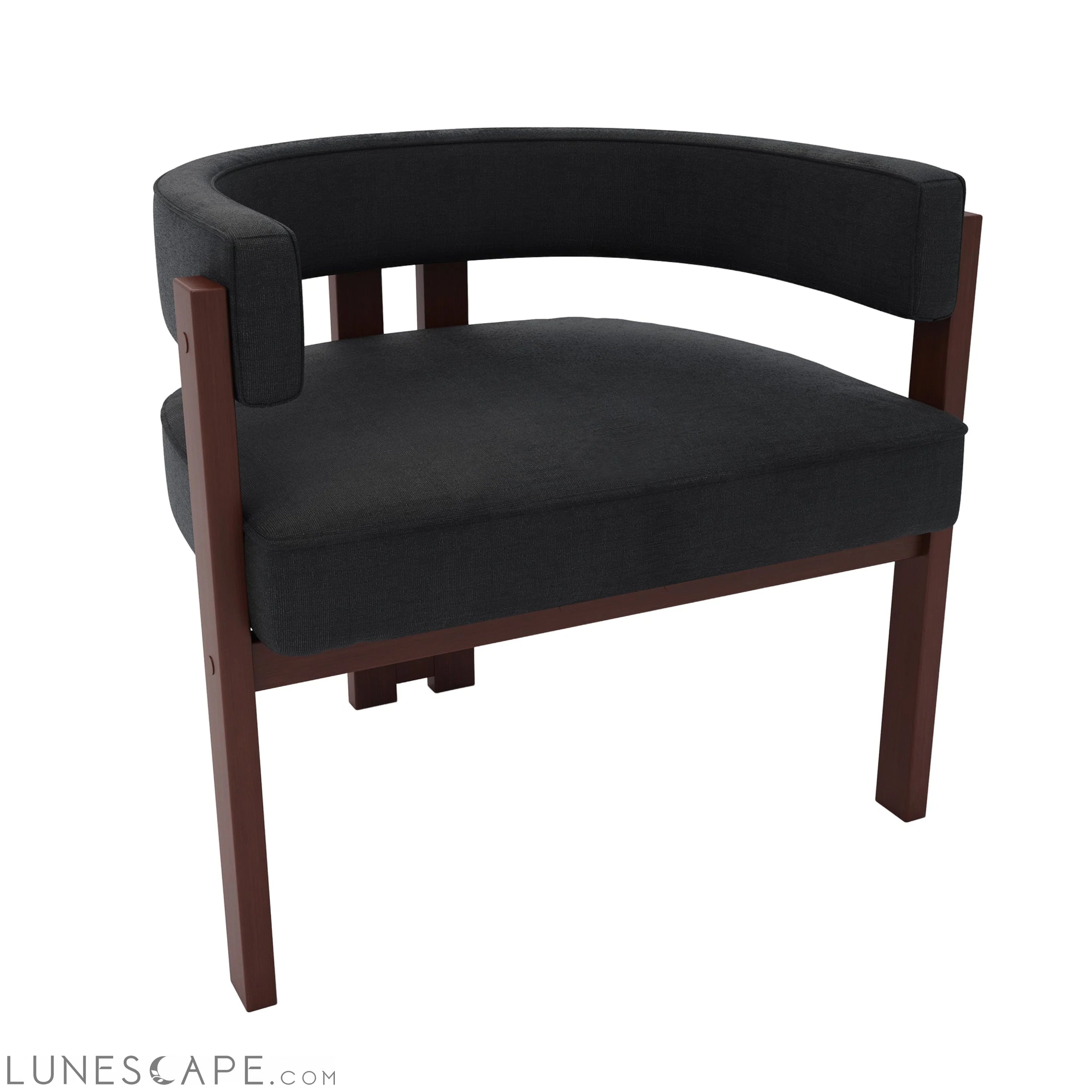 Modern Accent Chair Teddy Upholstered Armchair with Open Back 3 Legs LUNESCAPE