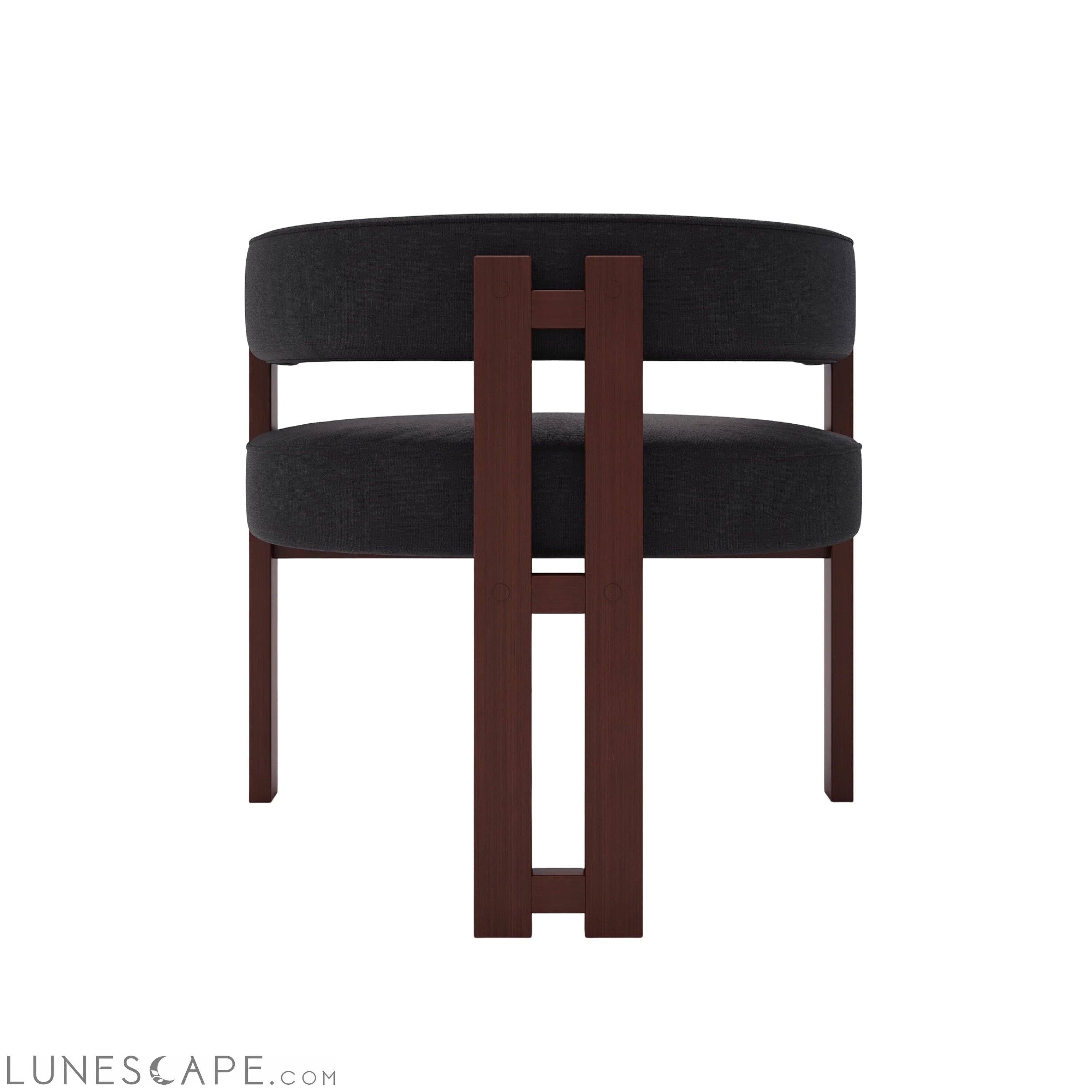 Modern Accent Chair Teddy Upholstered Armchair with Open Back 3 Legs LUNESCAPE