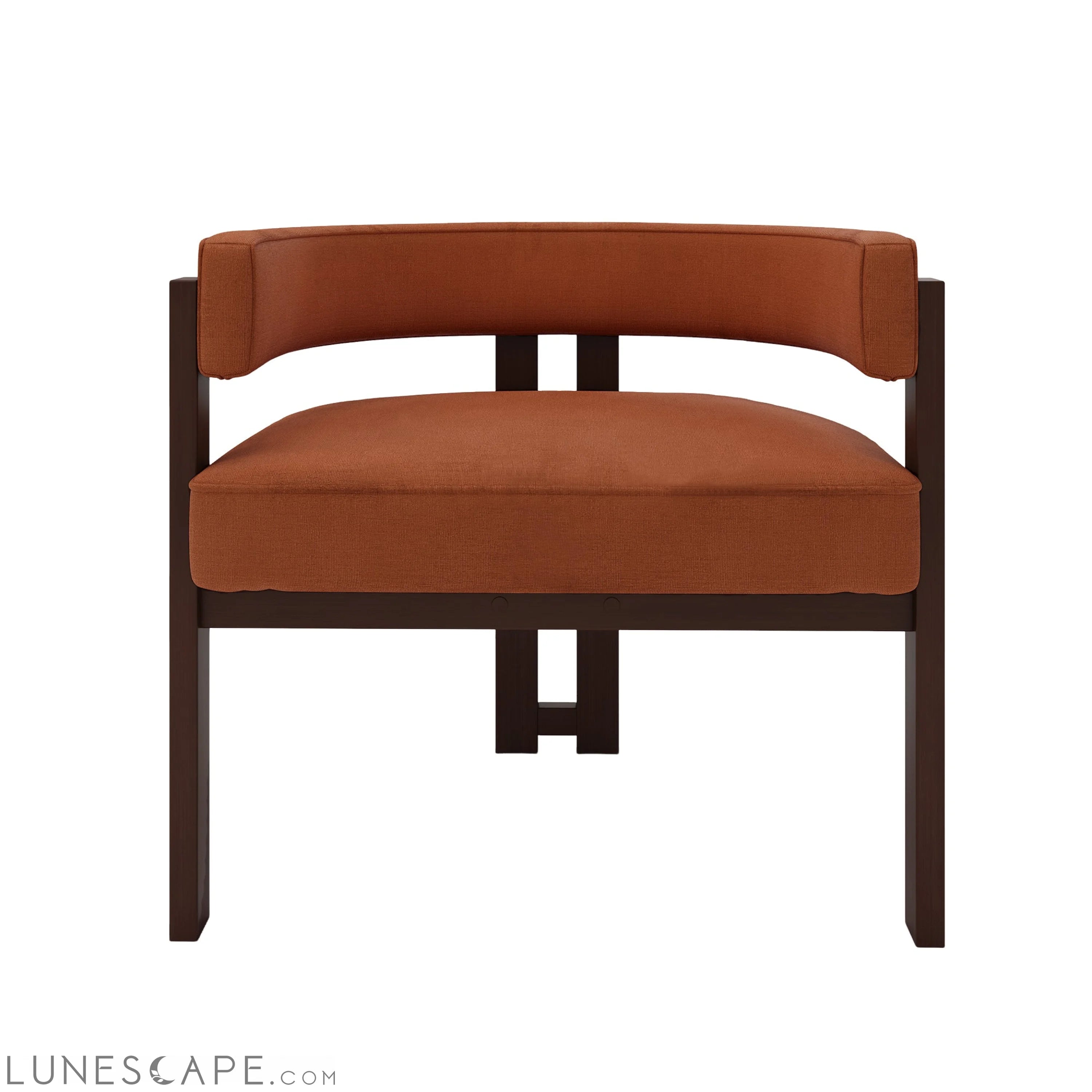 Modern Accent Chair Teddy Upholstered Armchair with Open Back 3 Legs LUNESCAPE