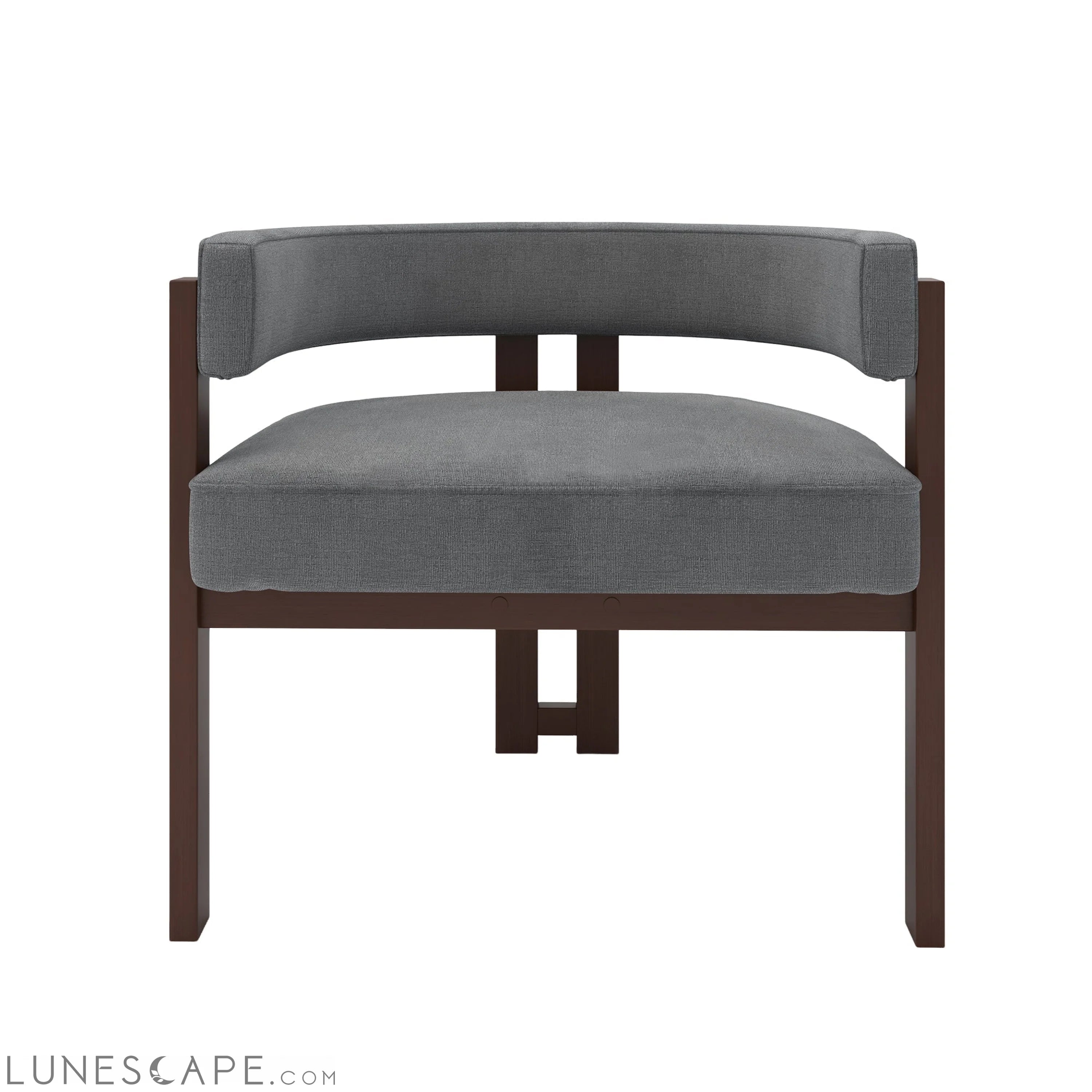 Modern Accent Chair Teddy Upholstered Armchair with Open Back 3 Legs LUNESCAPE