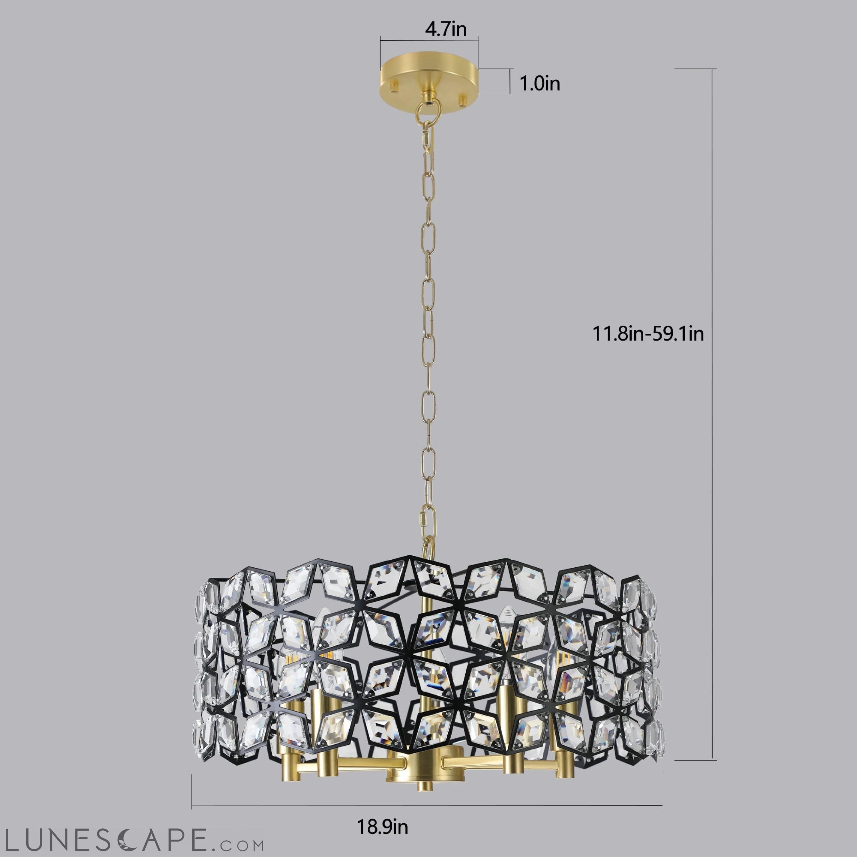 Modern Crystal Chandelier for Living-Room Round Cristal Lamp Luxury LUNESCAPE