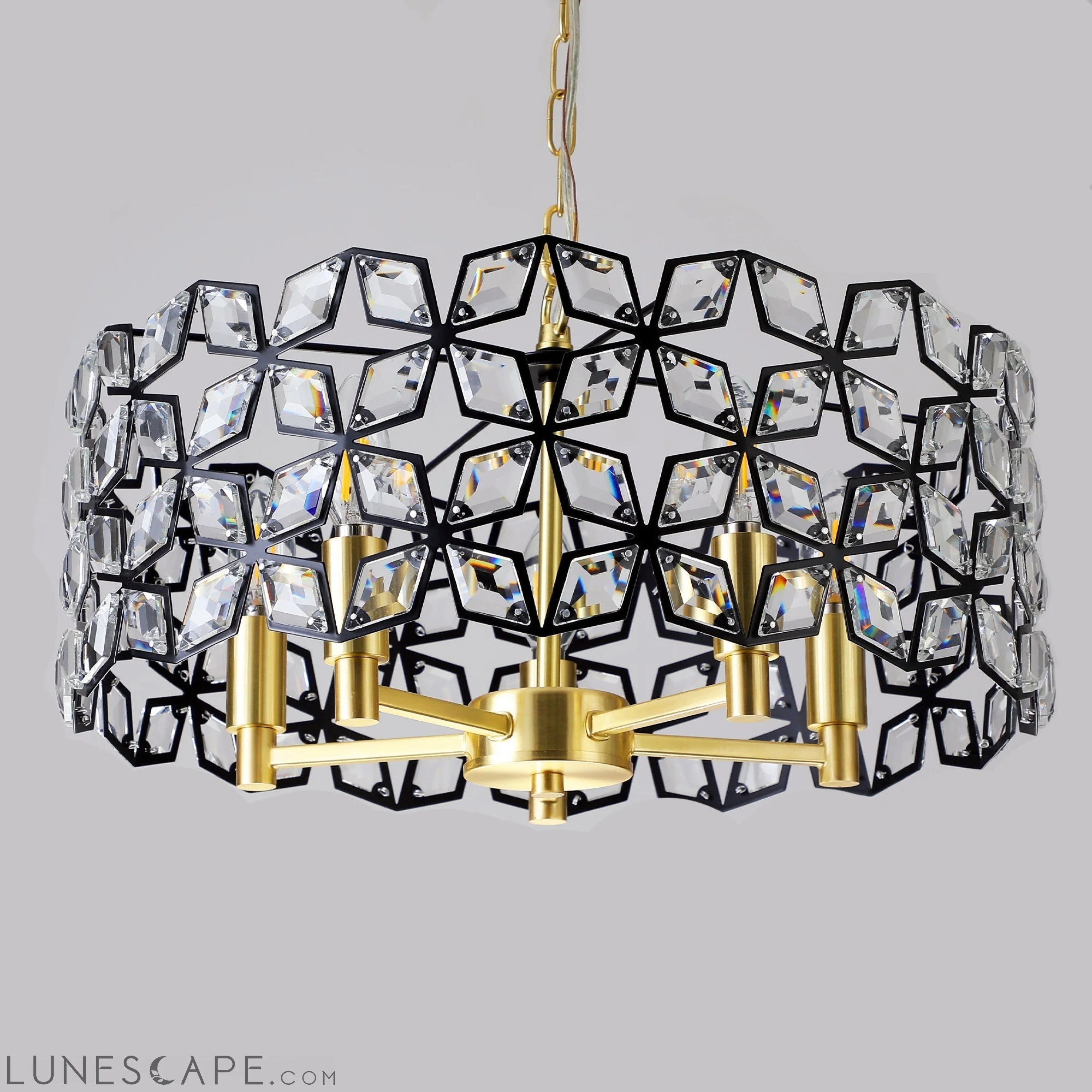 Modern Crystal Chandelier for Living-Room Round Cristal Lamp Luxury LUNESCAPE