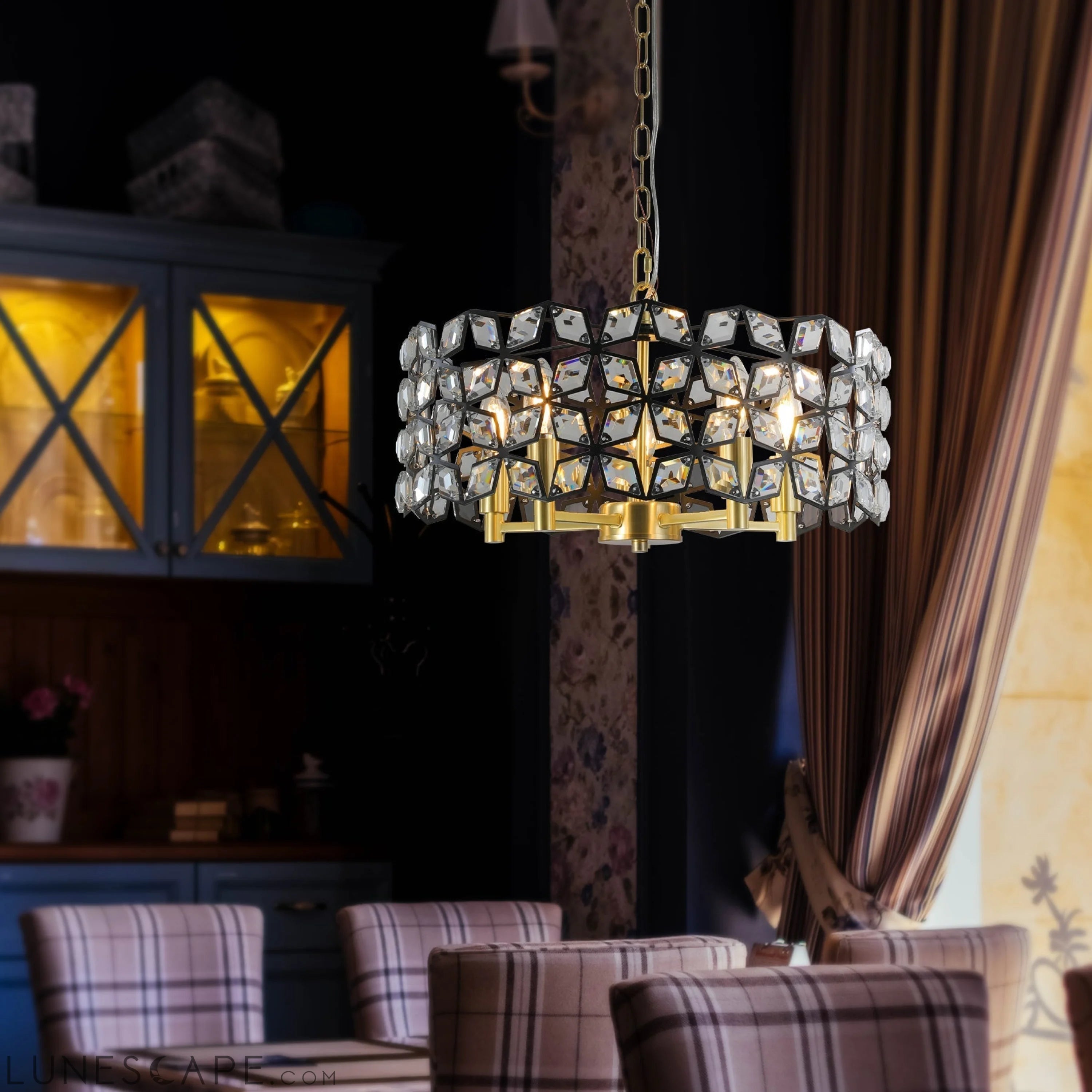 Modern Crystal Chandelier for Living-Room Round Cristal Lamp Luxury LUNESCAPE