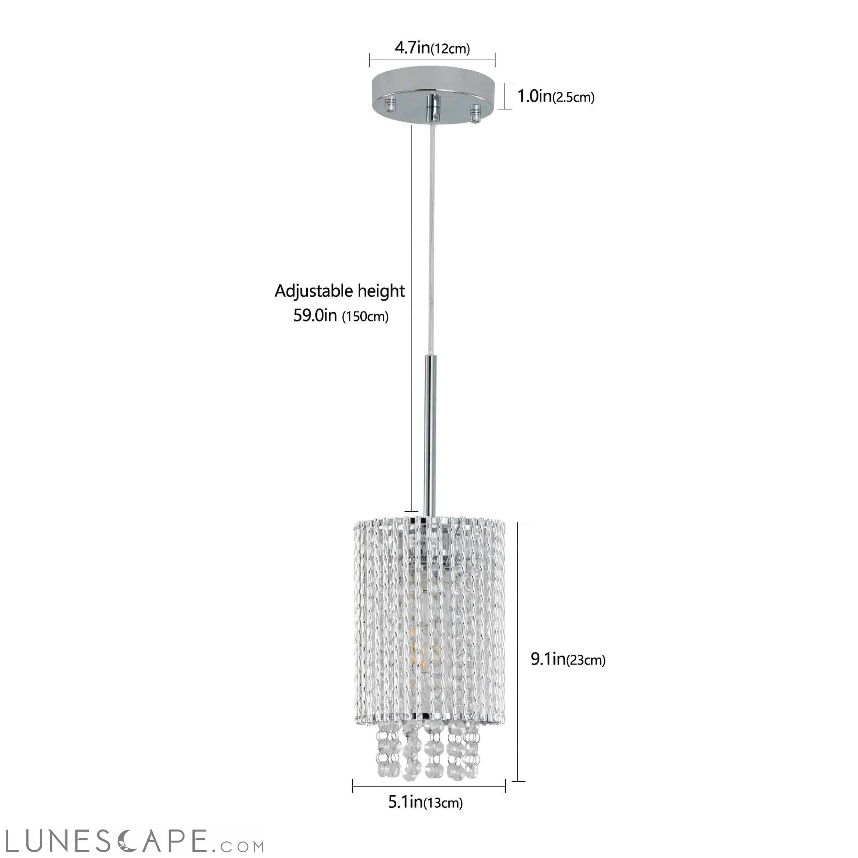 Modern Crystal Pendant Light 3-Pack Adjustable Chrome Chandelier LUNESCAPE