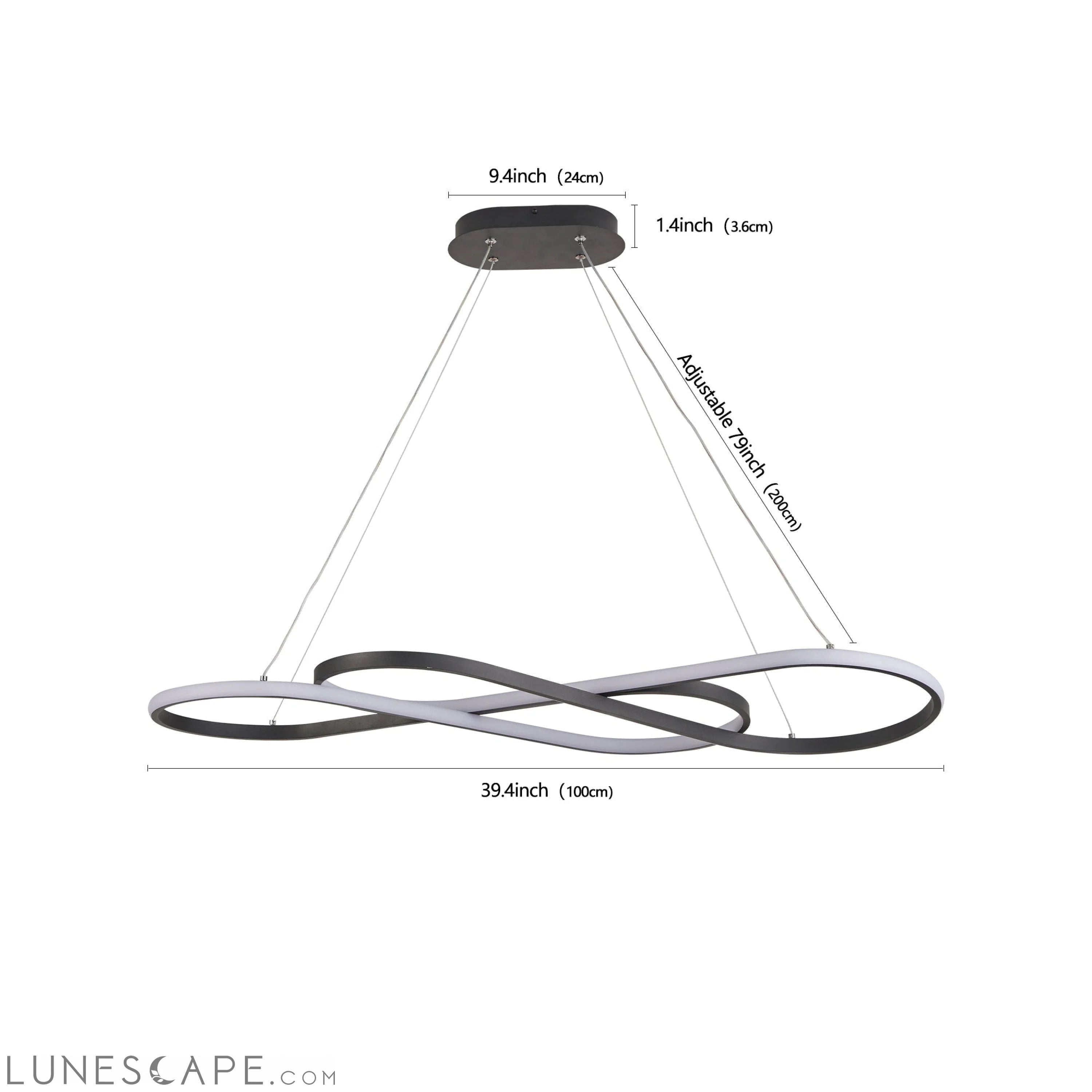 Modern LED Pendant Light, Infinity Design Hanging Ceiling Fixture LUNESCAPE