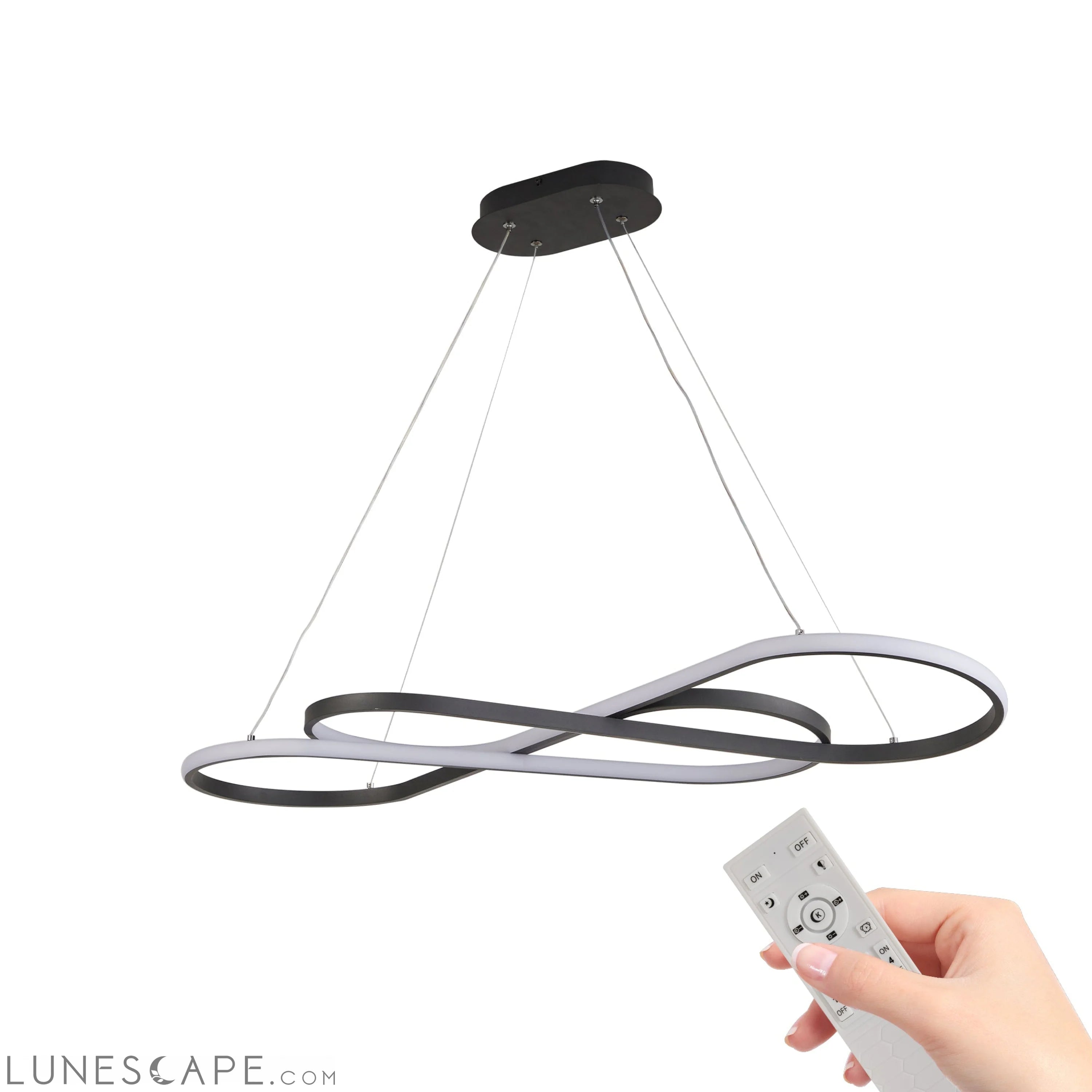 Modern LED Pendant Light, Infinity Design Hanging Ceiling Fixture LUNESCAPE