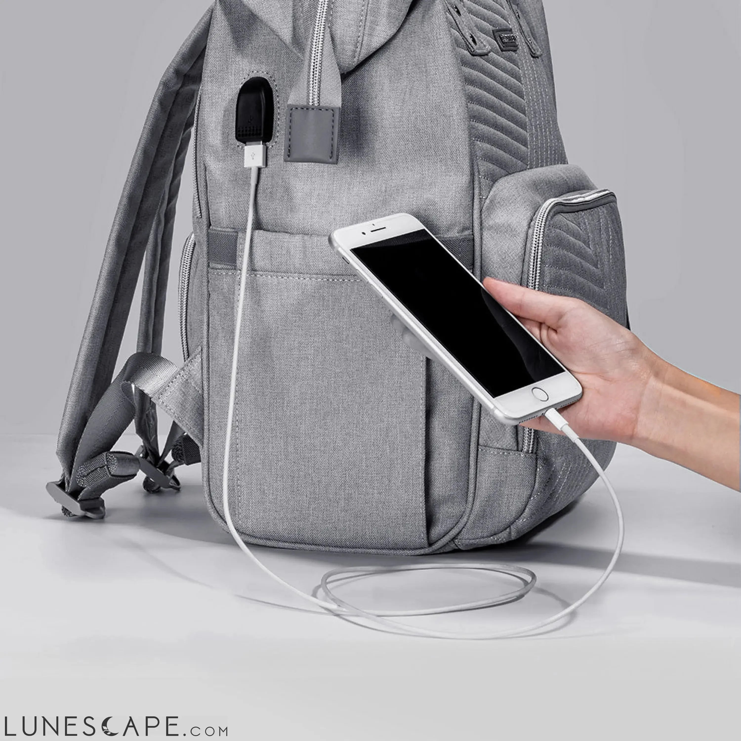 Modern Quilted Diaper Bag Backpack LUNESCAPE
